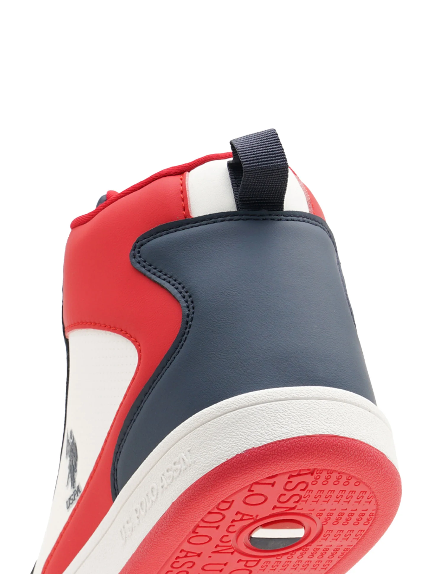 Men Myles Red Retro Court Mid Top Sneakers - Image 9
