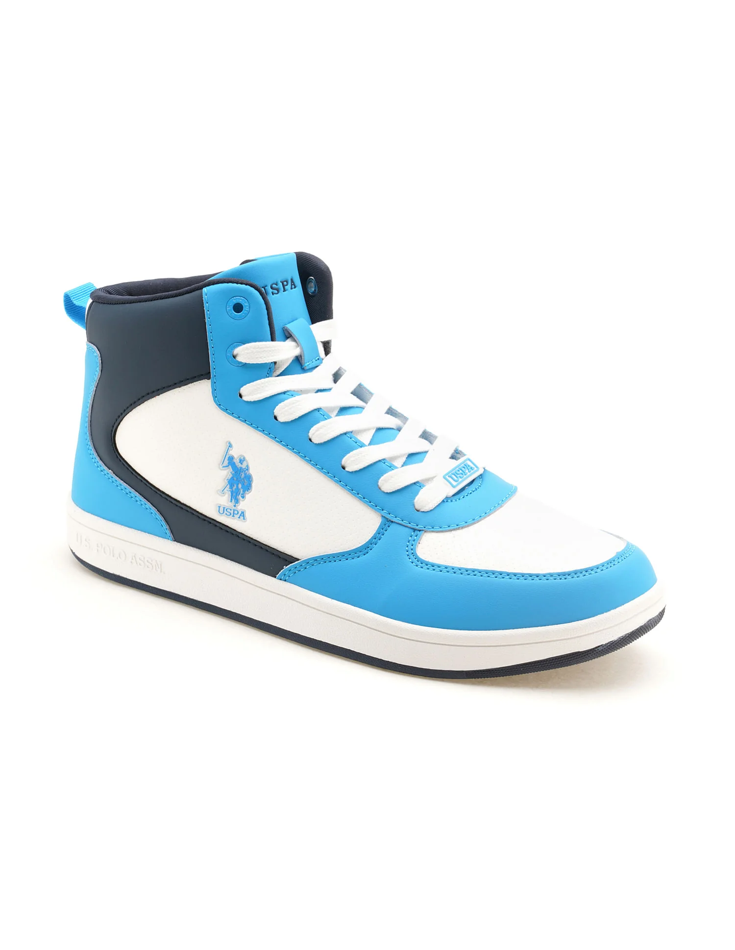 Men Myles Lt. Blue Retro Court Mid Top Sneakers - Image 2