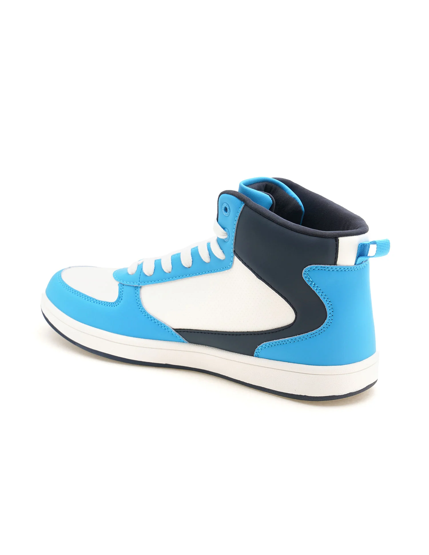 Men Myles Lt. Blue Retro Court Mid Top Sneakers - Image 4