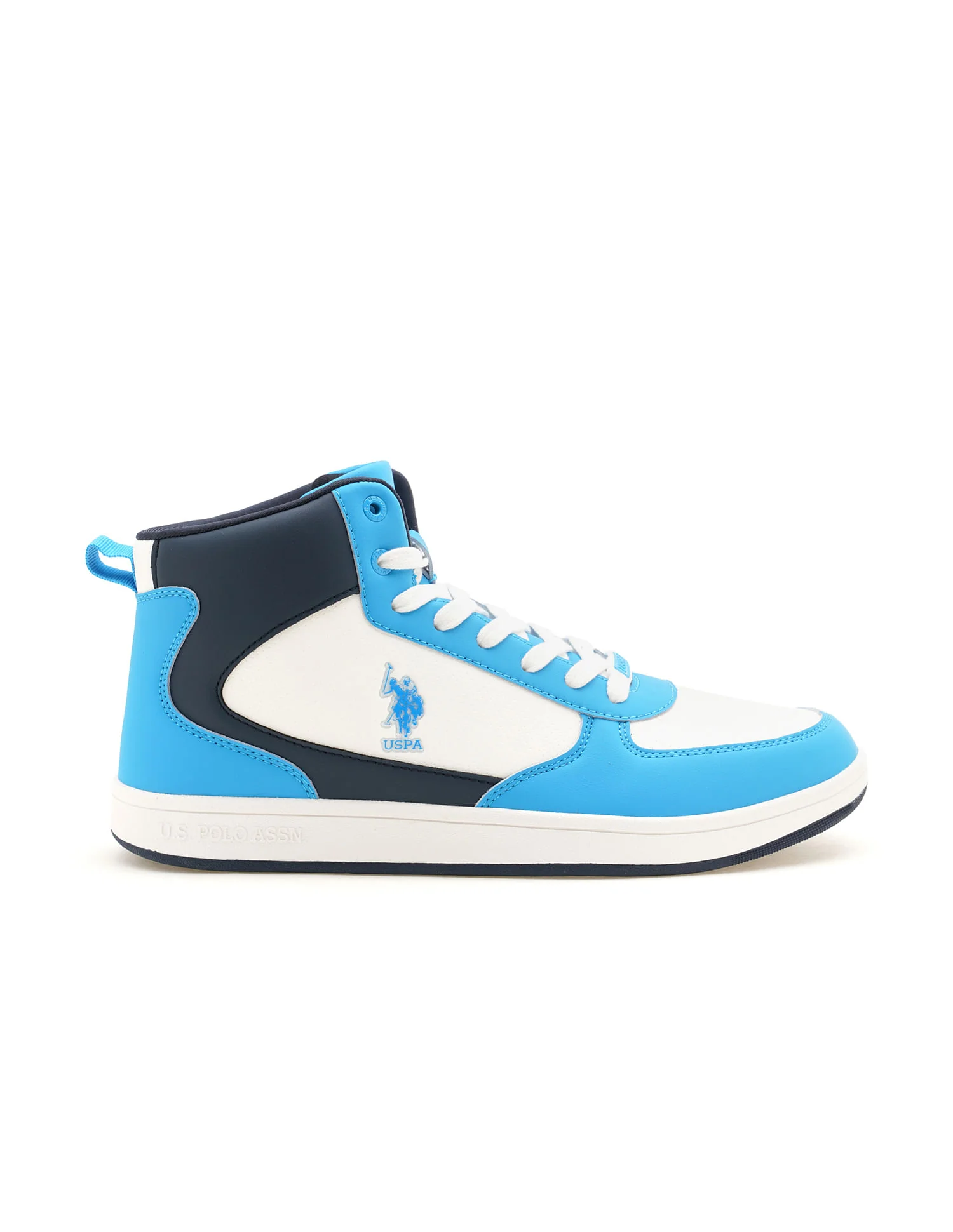Men Myles Lt. Blue Retro Court Mid Top Sneakers - Image 5