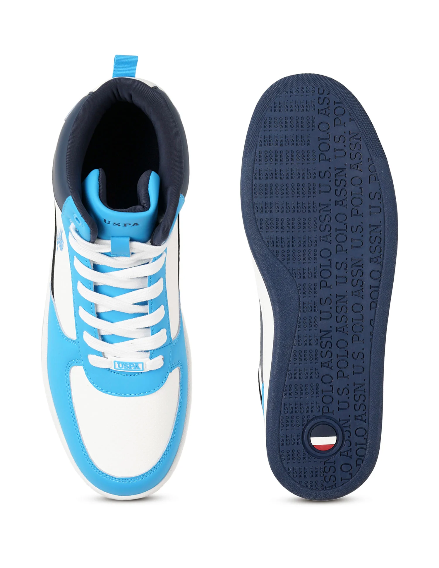 Men Myles Lt. Blue Retro Court Mid Top Sneakers - Image 6