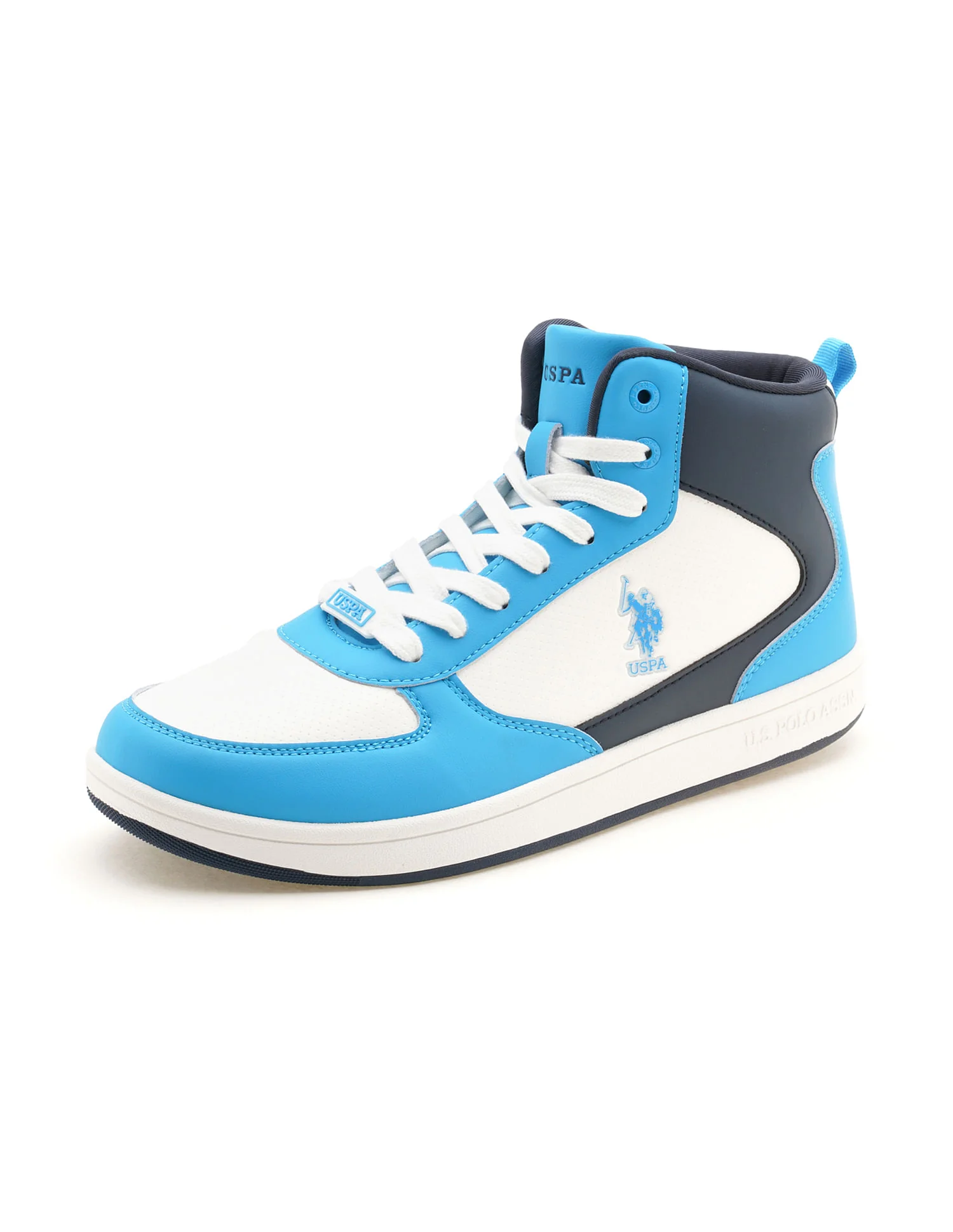 Men Myles Lt. Blue Retro Court Mid Top Sneakers - Image 7