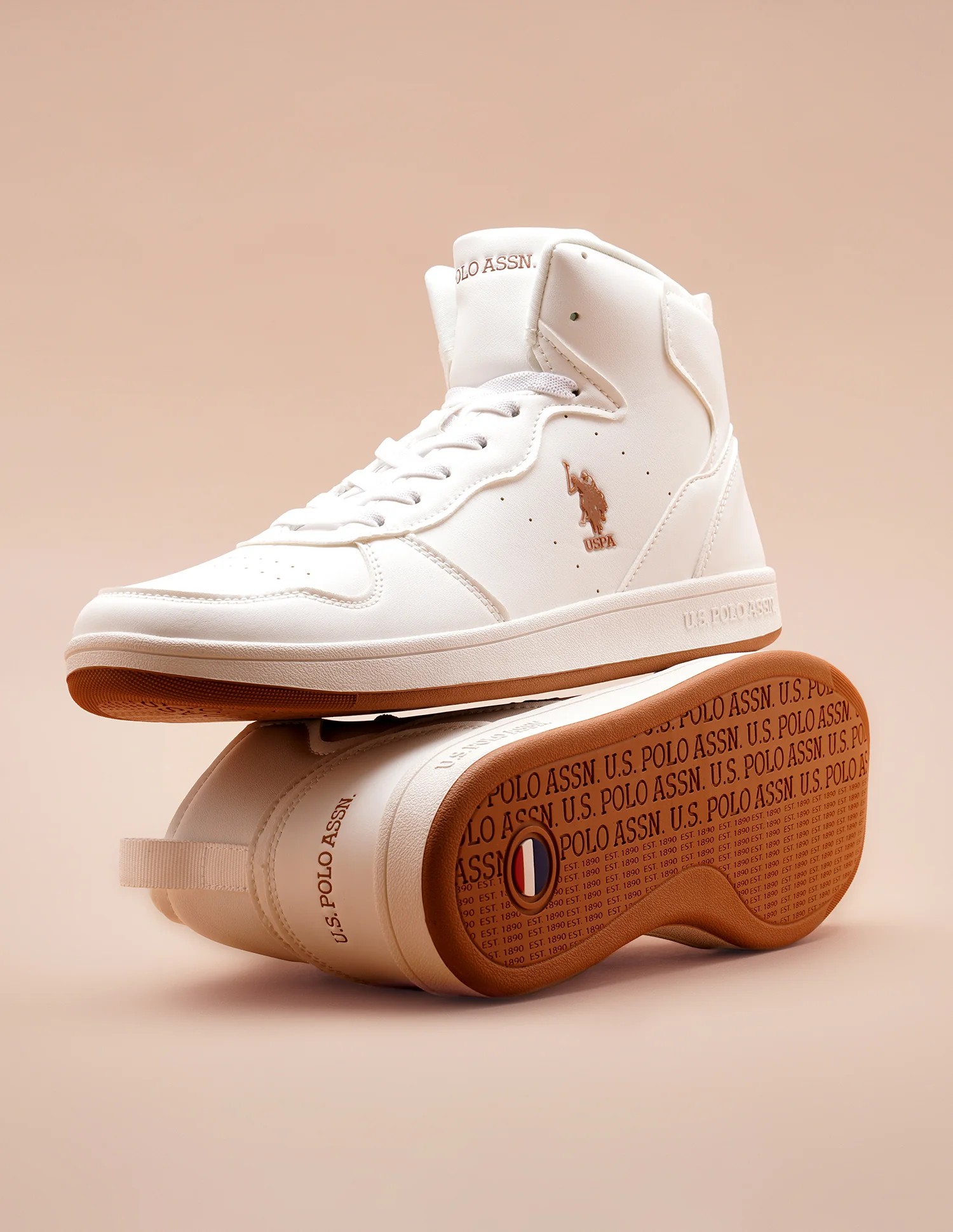 Men Rowan 2.0 Off White Retro Court Mid Top Sneakers