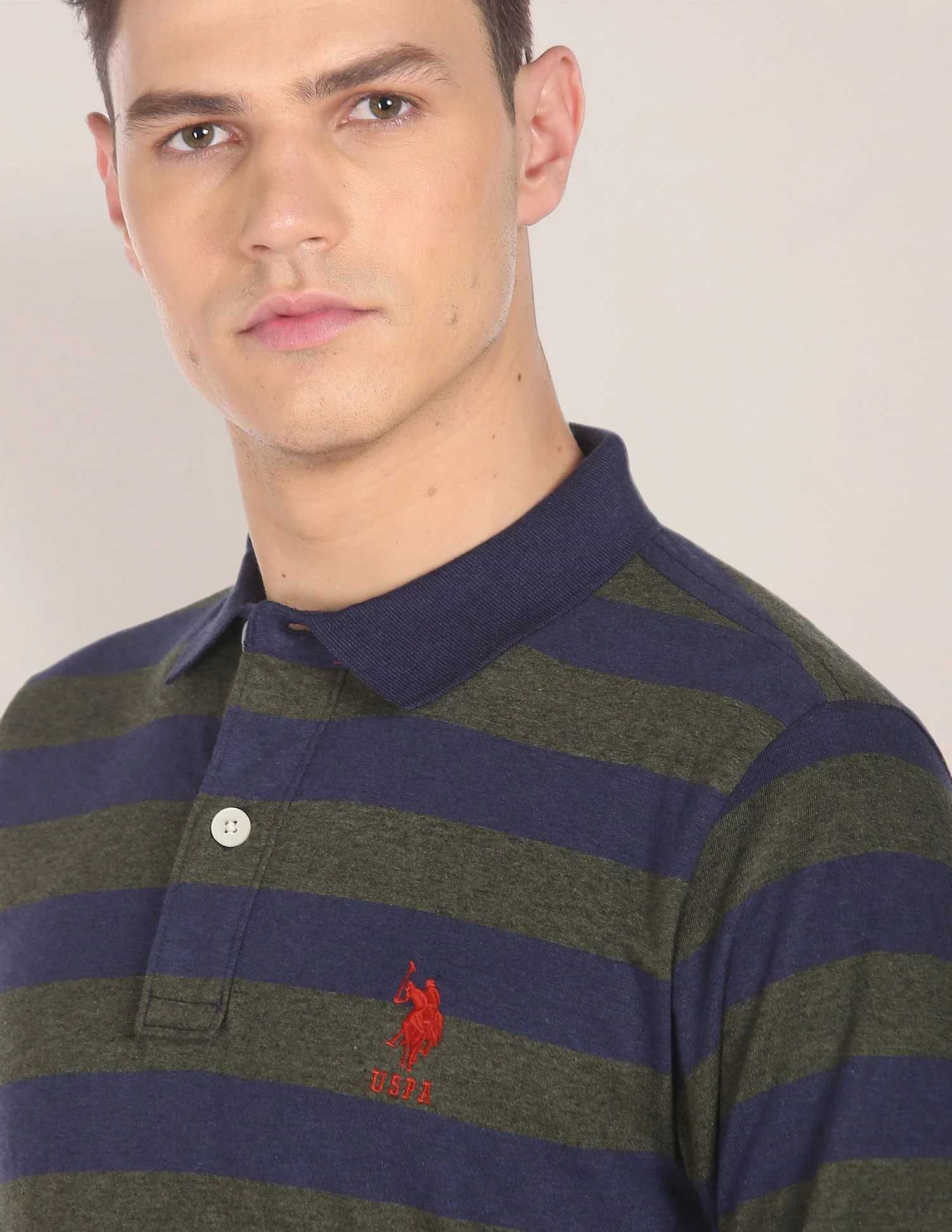 Long Sleeve Horizontal Stripe Polo Shirt - Image 7