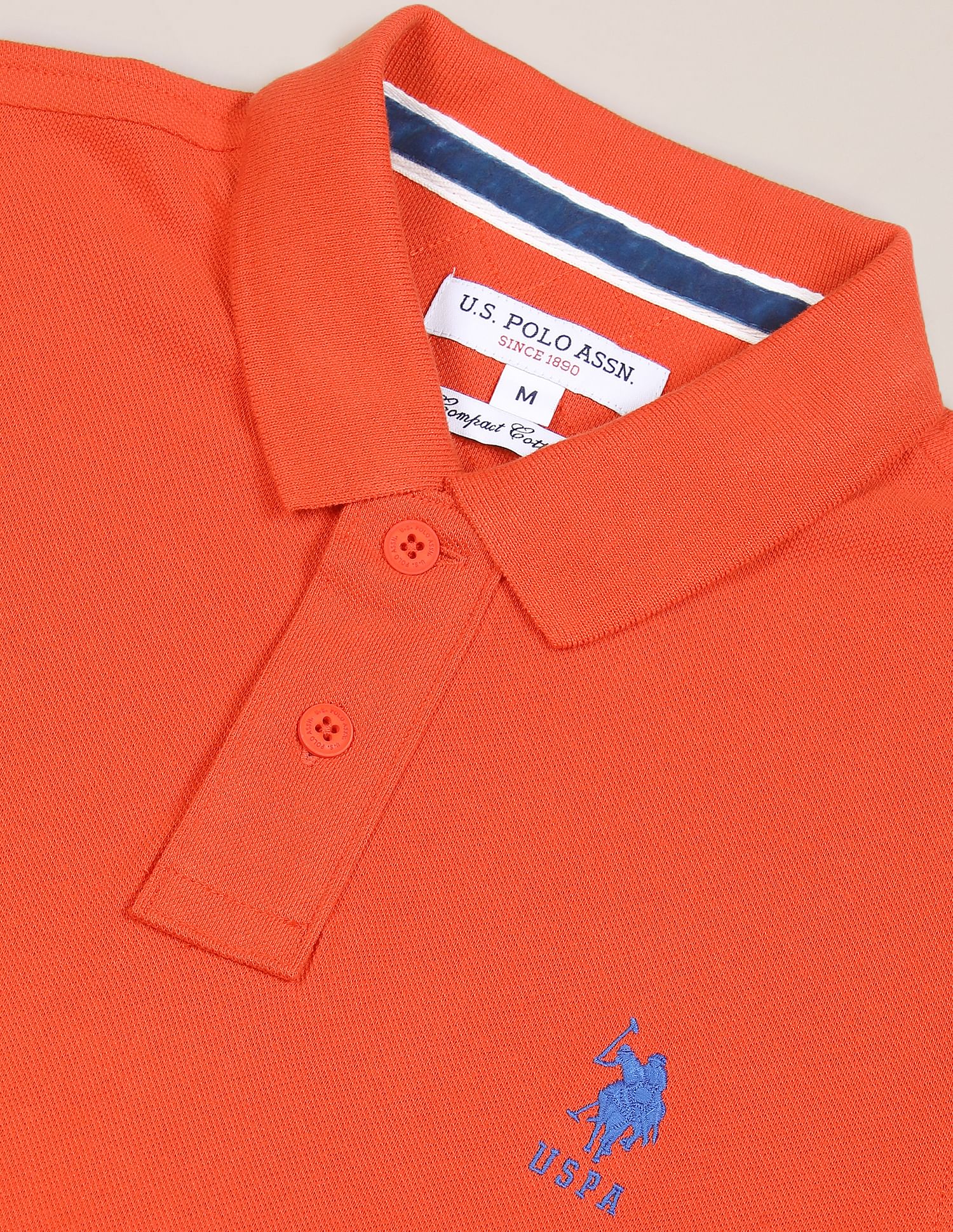 Ribbed Collar Solid Polo Shirt - Image 2