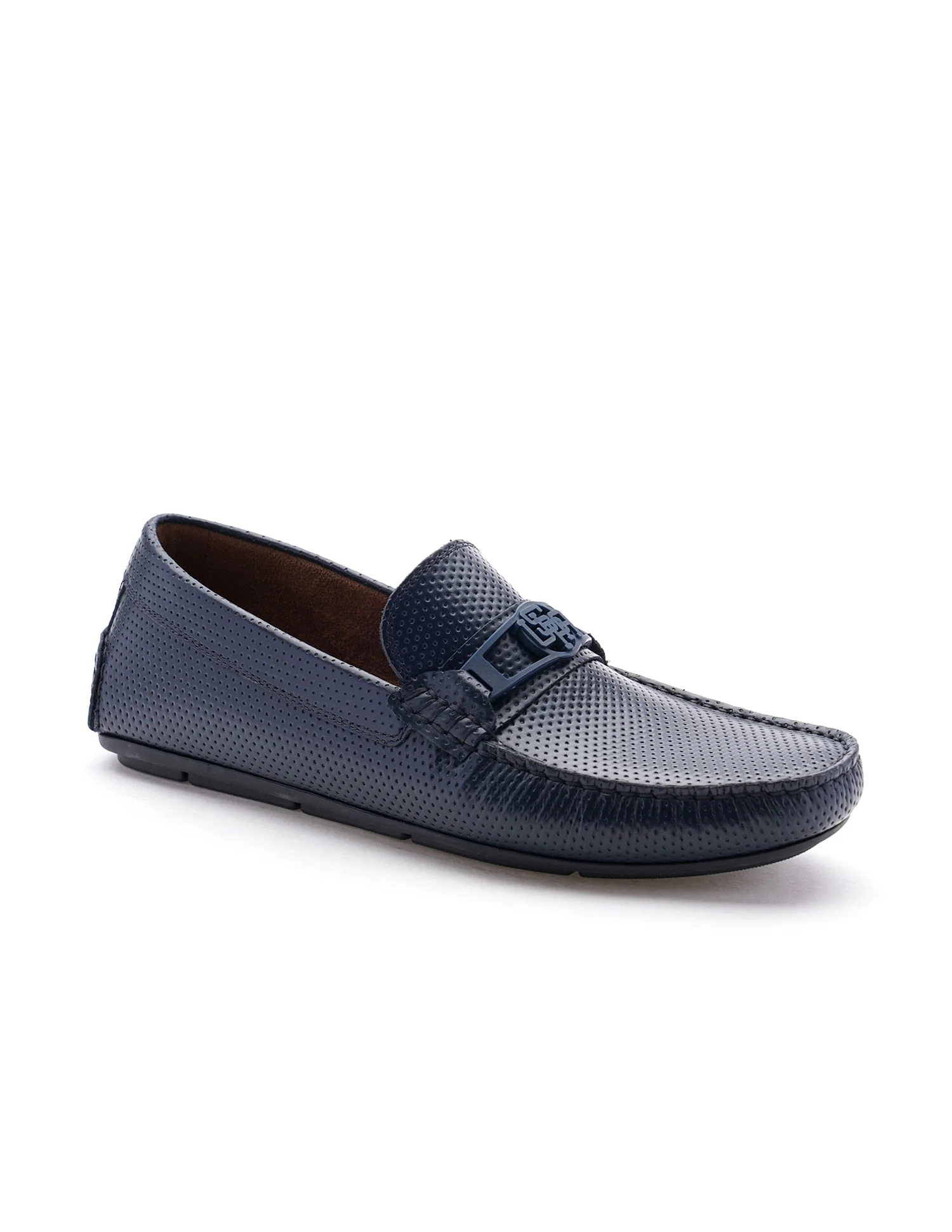 Men Perforated Leather Merren Loafers - Image 2