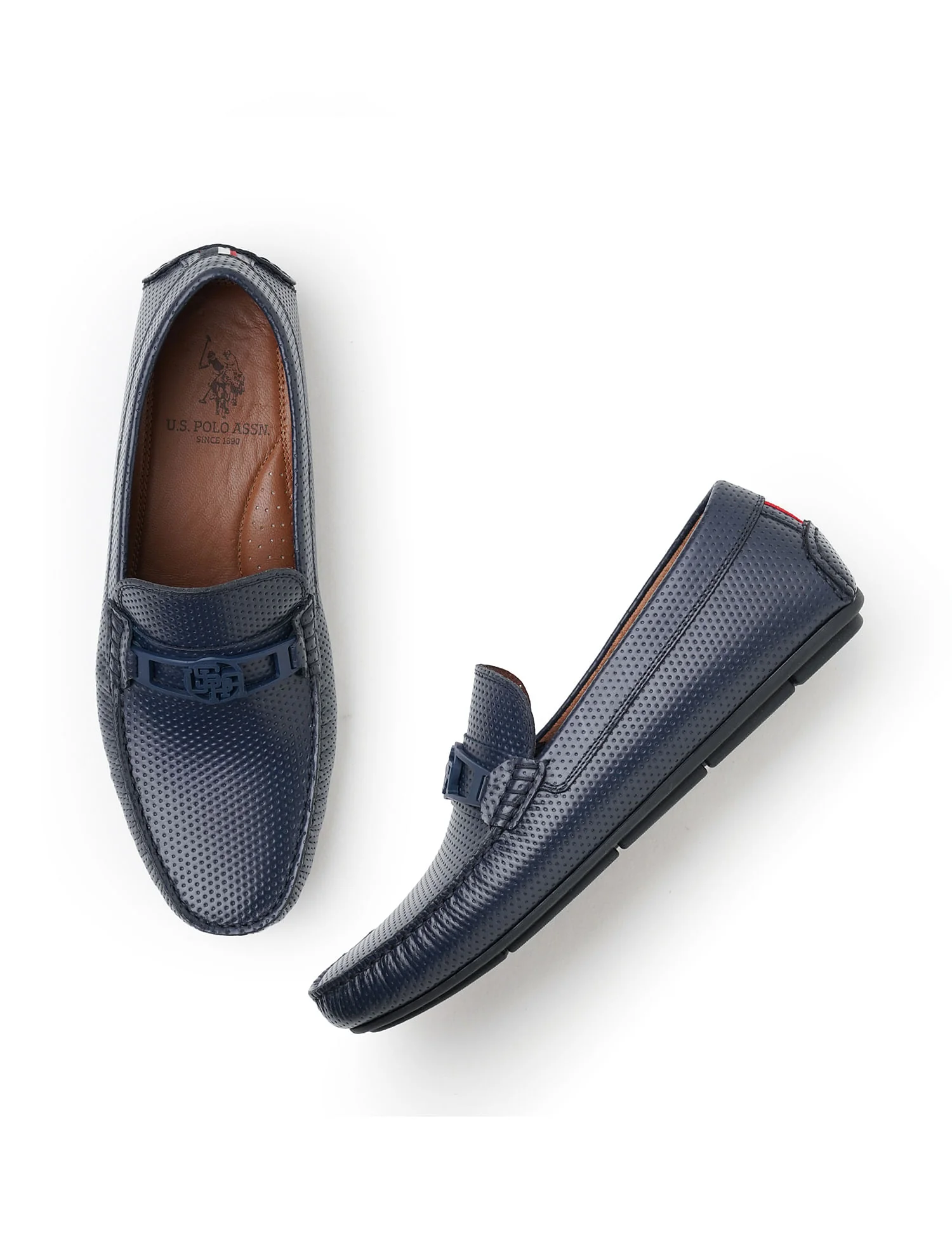 Men Perforated Leather Merren Loafers - Image 3