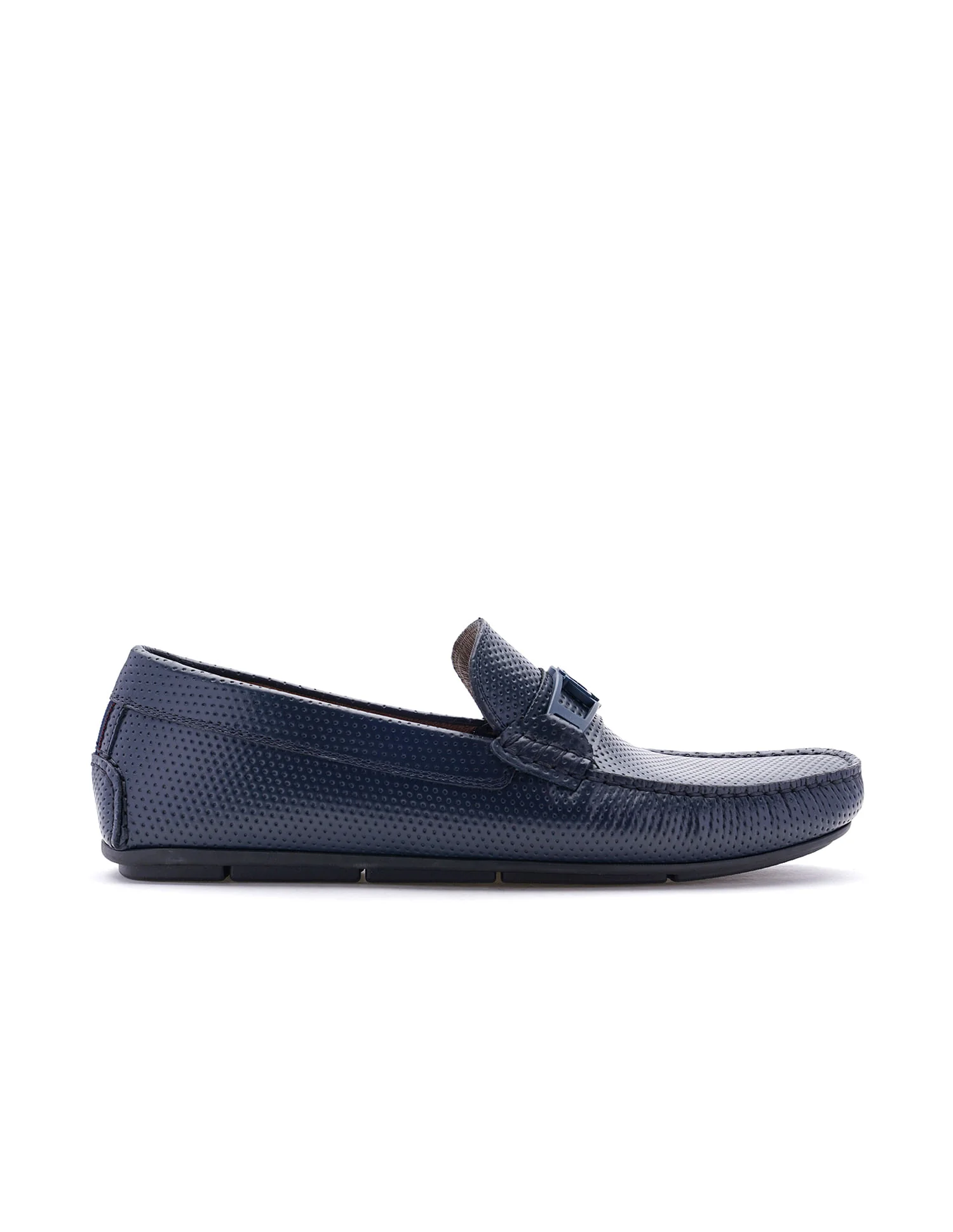 Men Perforated Leather Merren Loafers - Image 5