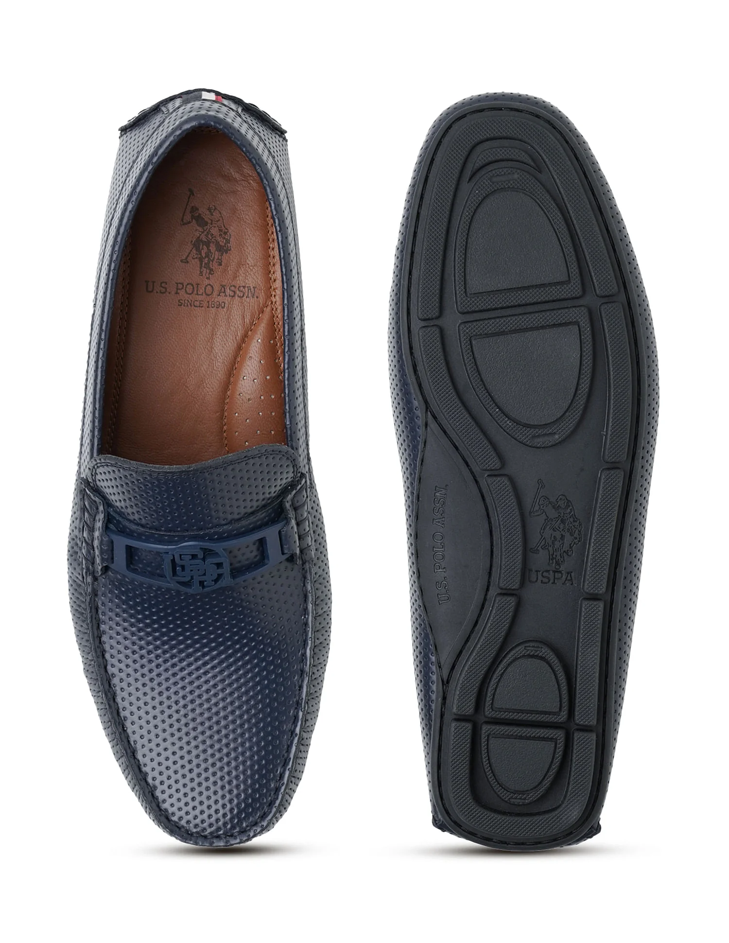 Men Perforated Leather Merren Loafers - Image 6