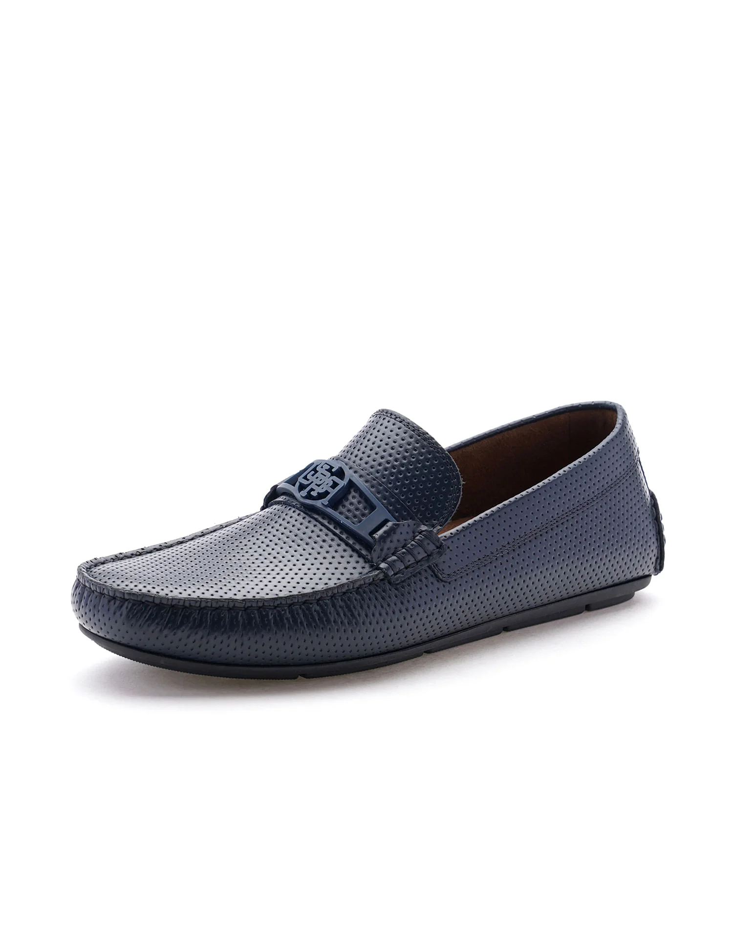 Men Perforated Leather Merren Loafers - Image 7