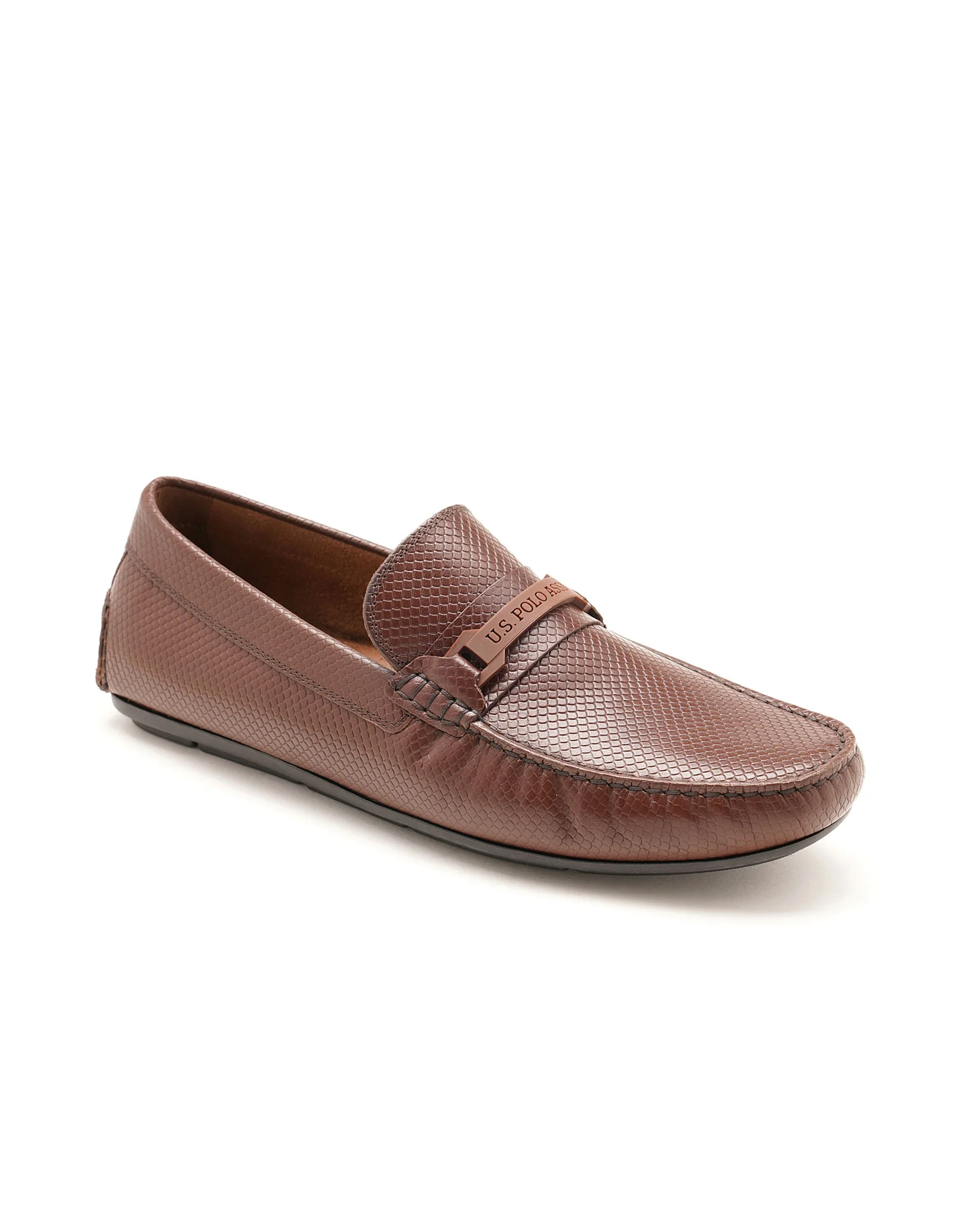 Men Perforated Leather Terren Loafers - Image 2