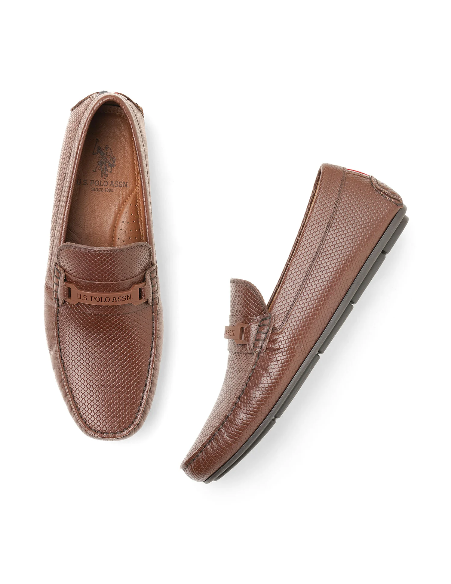 Men Perforated Leather Terren Loafers - Image 3