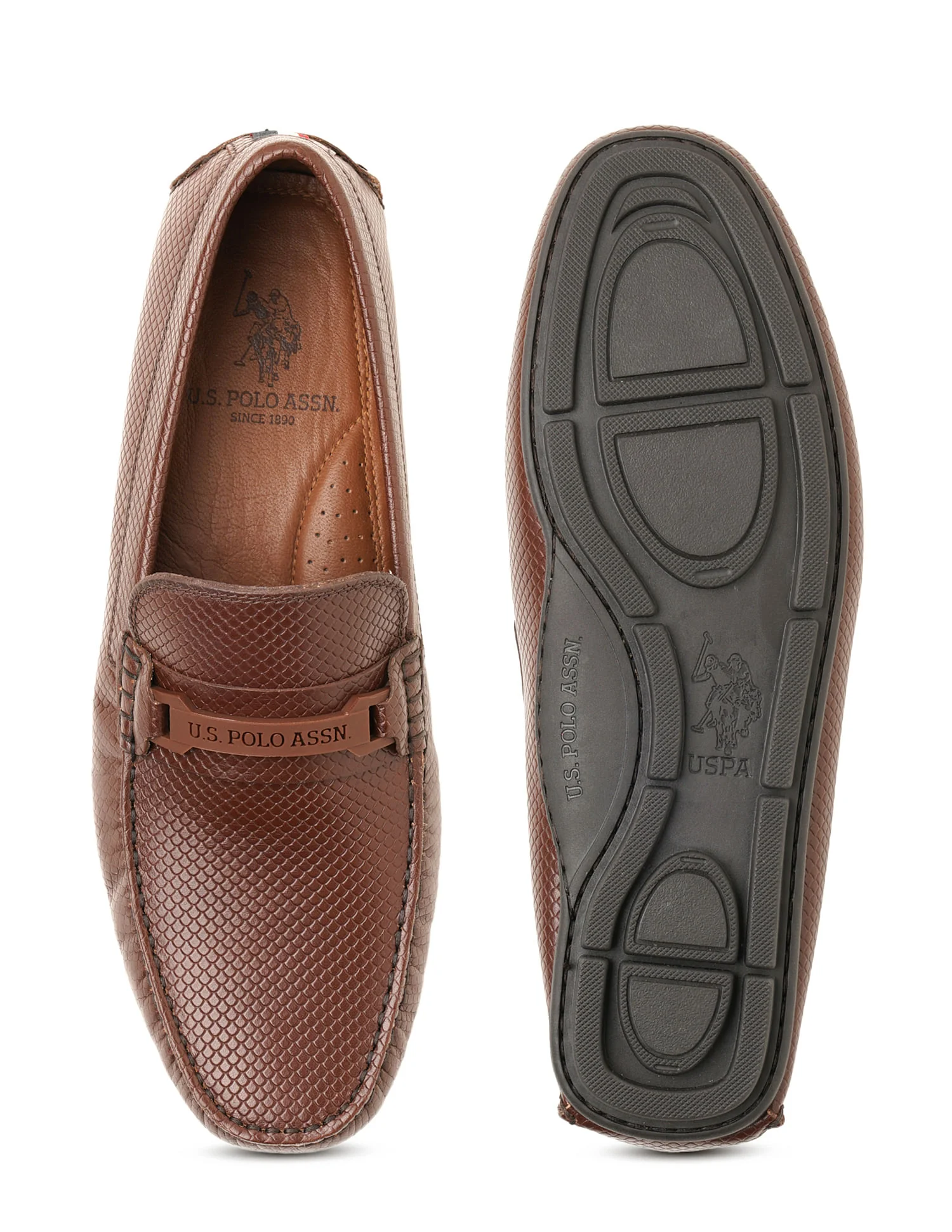 Men Perforated Leather Terren Loafers - Image 6