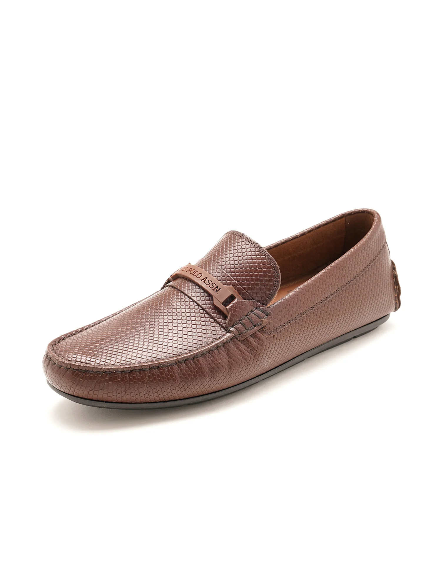 Men Perforated Leather Terren Loafers - Image 7