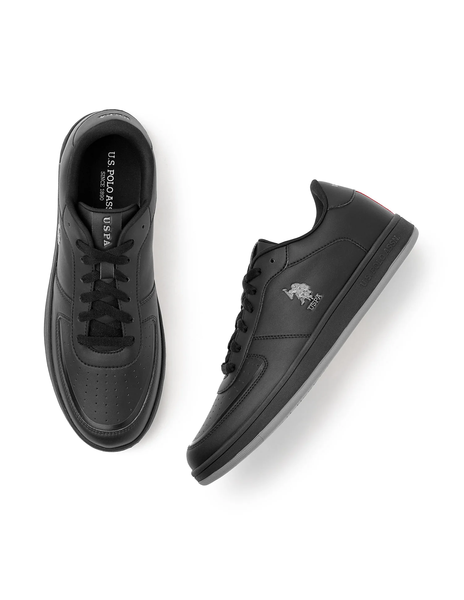 Men Rein 2.0 Black Retro Court Sneakers - Image 3
