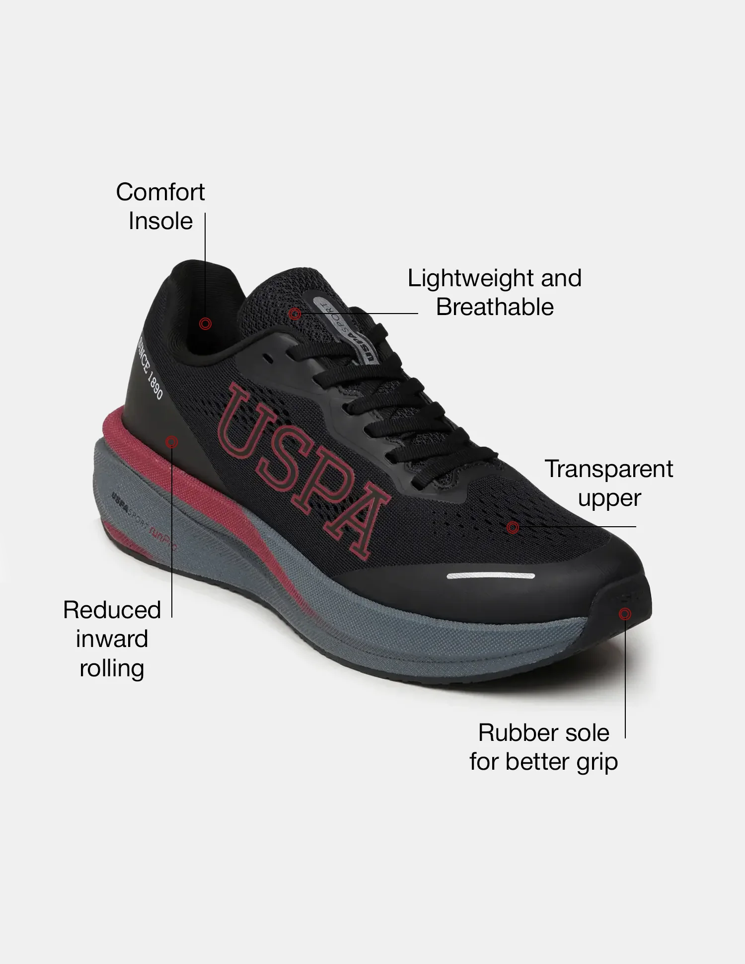 Men Rainer USPA Sport Runpro Running Shoes - Image 9
