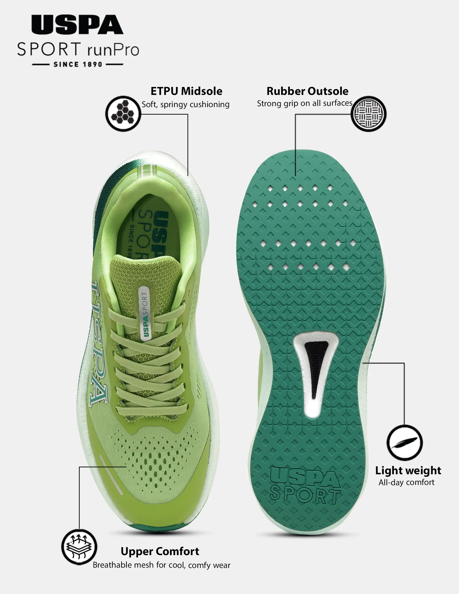Men Rainer USPA Sport Runpro Running Shoes - Image 4