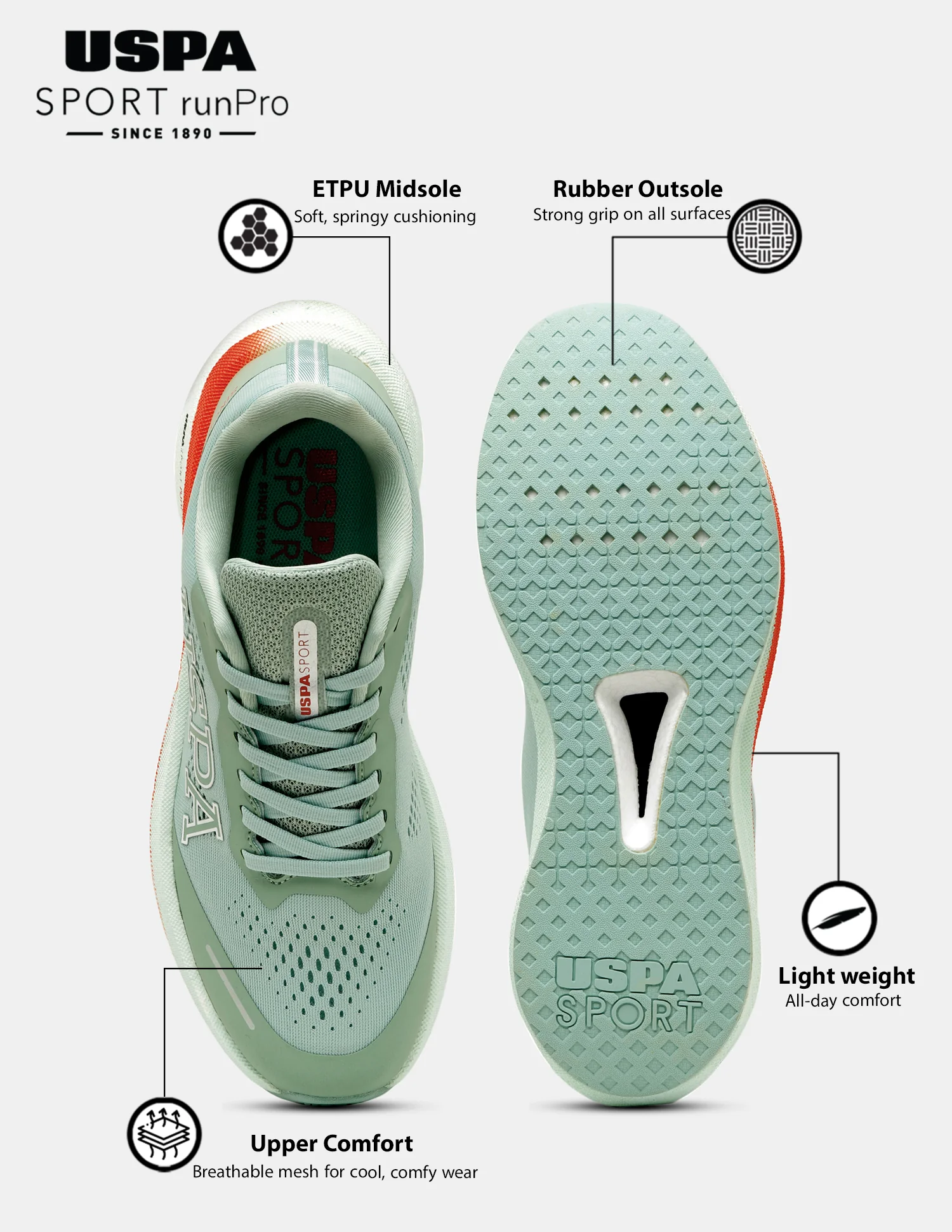 Men Rainer USPA Sport Runpro Running Shoes - Image 3