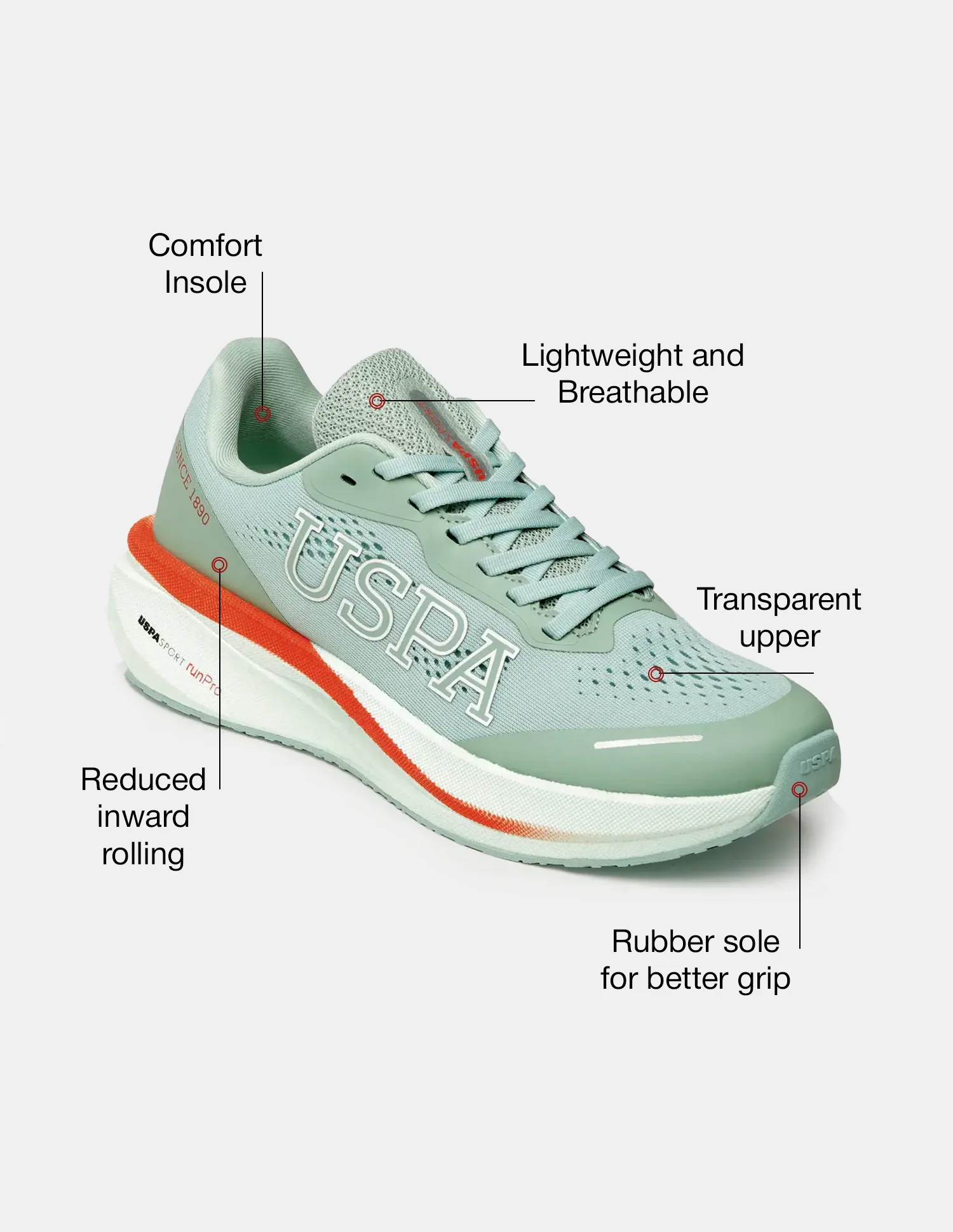 Men Rainer USPA Sport Runpro Running Shoes - Image 9
