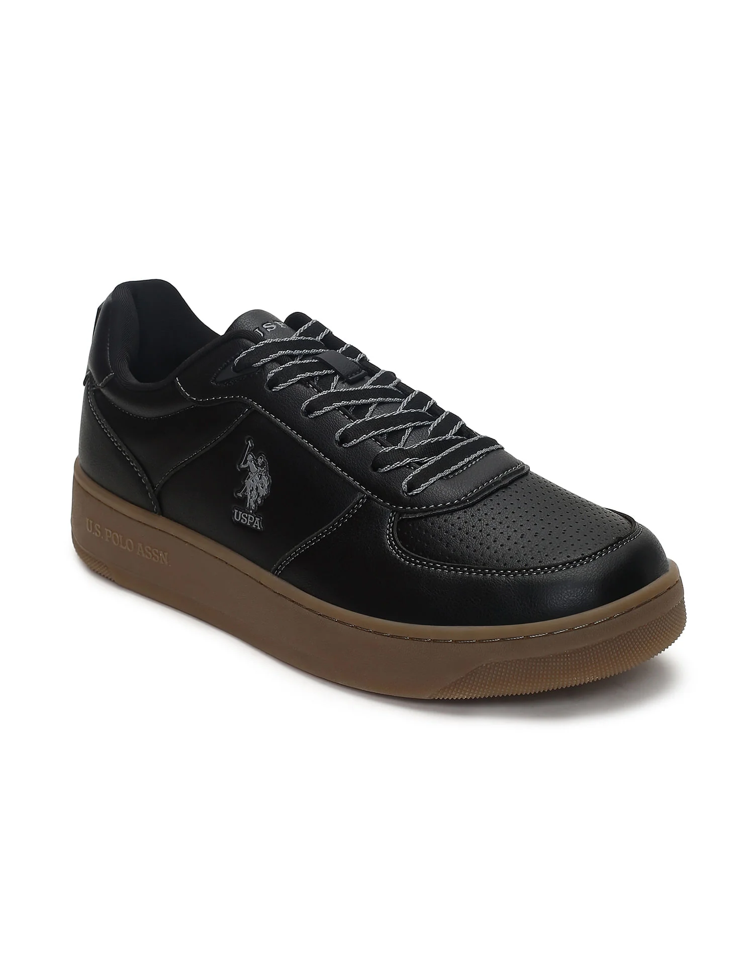 Men Kodiak Black Retro Court Sneakers - Image 2