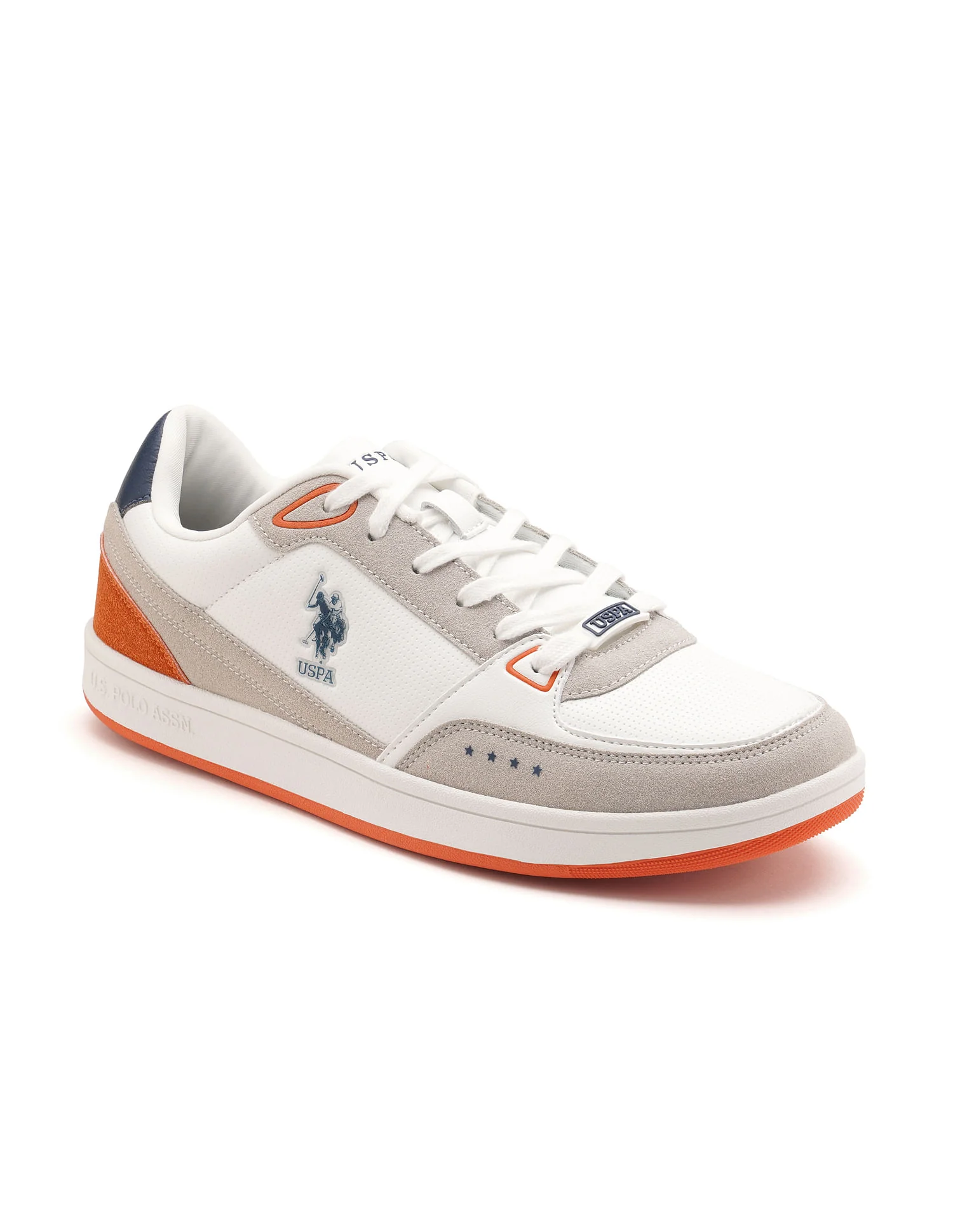 Men Landwin Orange Retro Court Sneakers - Image 2