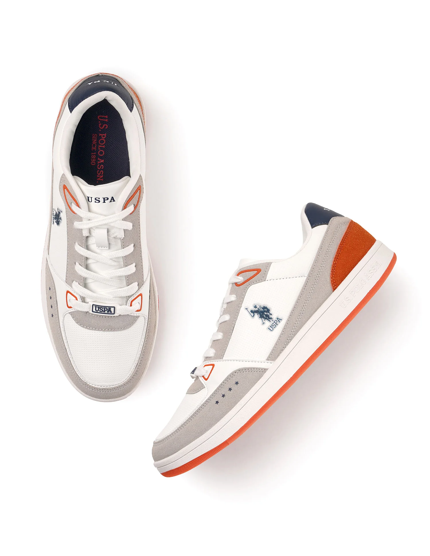 Men Landwin Orange Retro Court Sneakers - Image 3