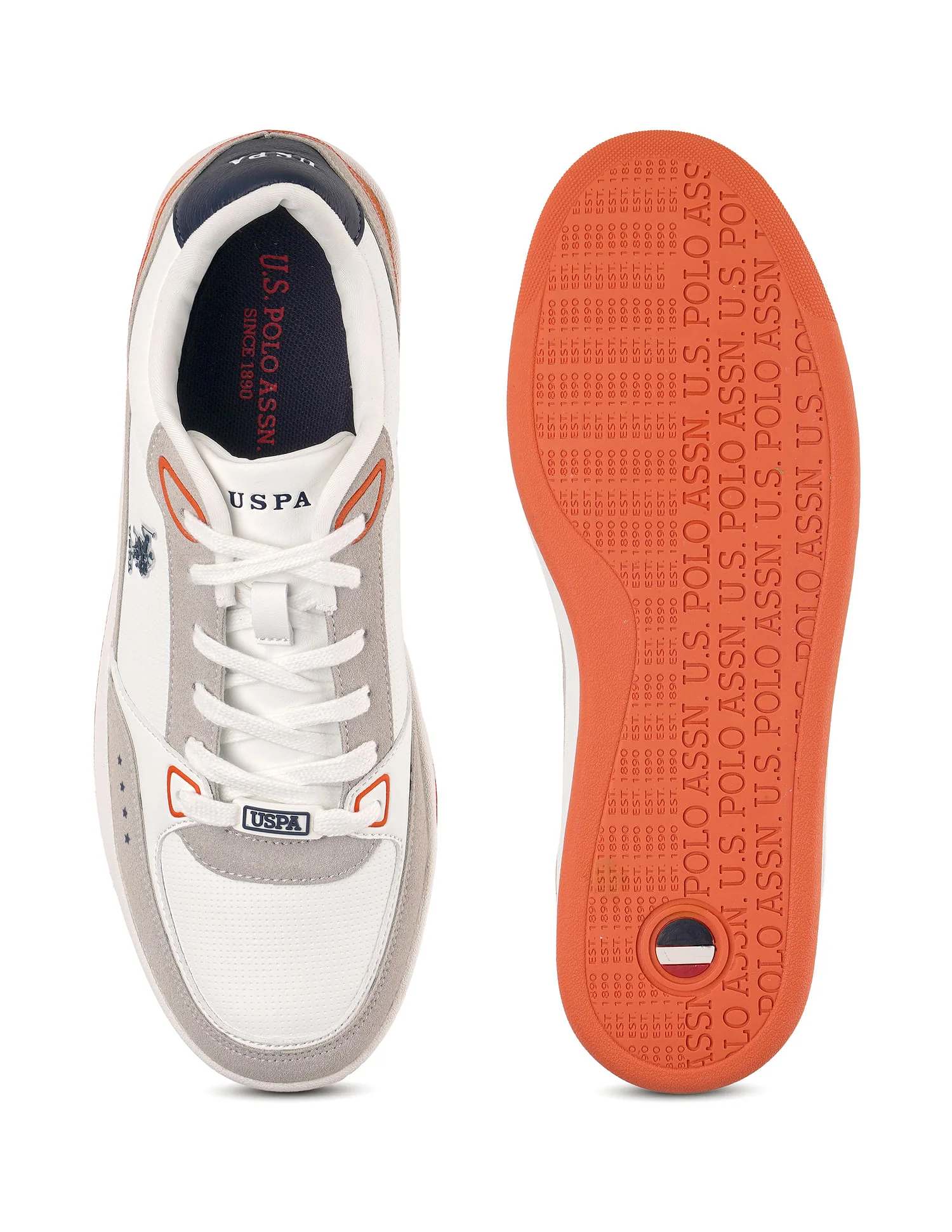 Men Landwin Orange Retro Court Sneakers - Image 5