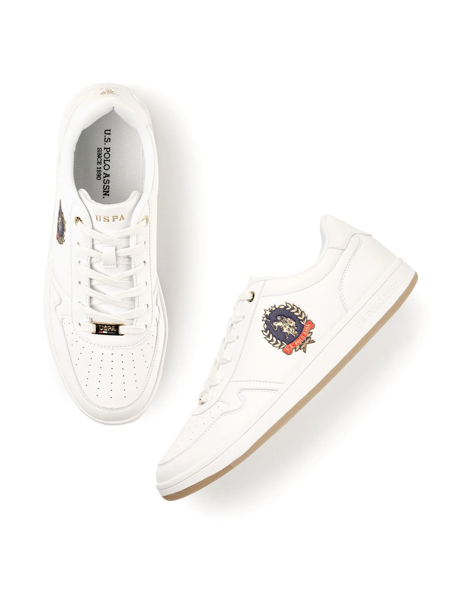 Men Lifan White Retro Court Sneakers - Image 3