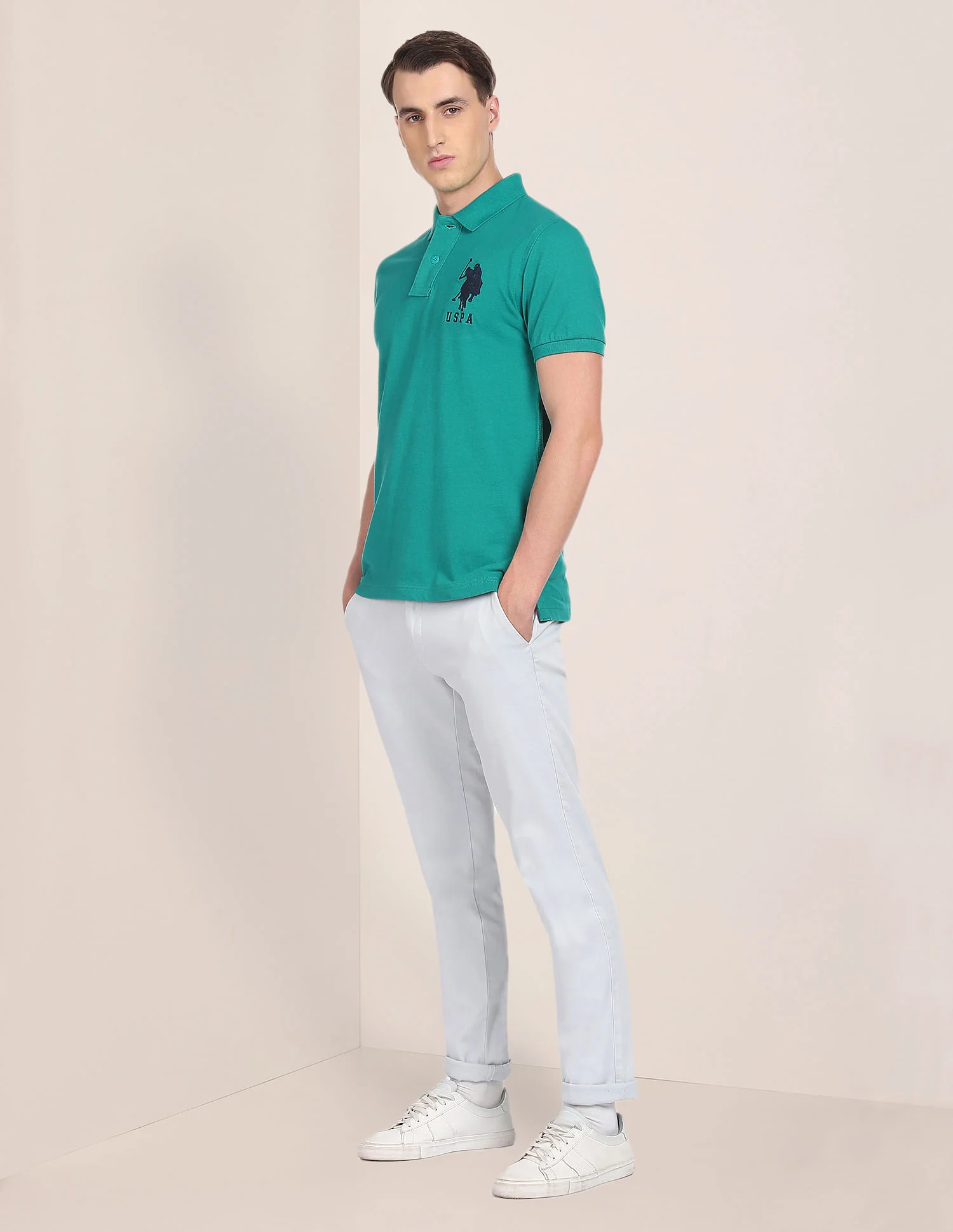 Pique Knit Compact Cotton Polo Shirt - Image 3
