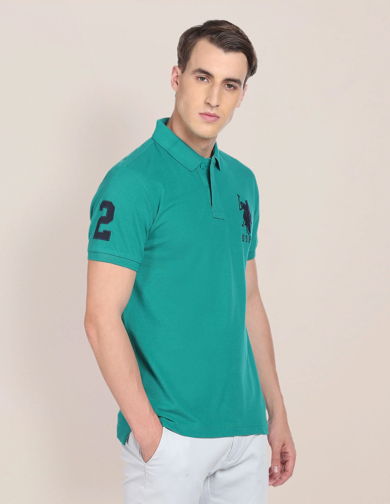 Pique Knit Compact Cotton Polo Shirt - Image 4