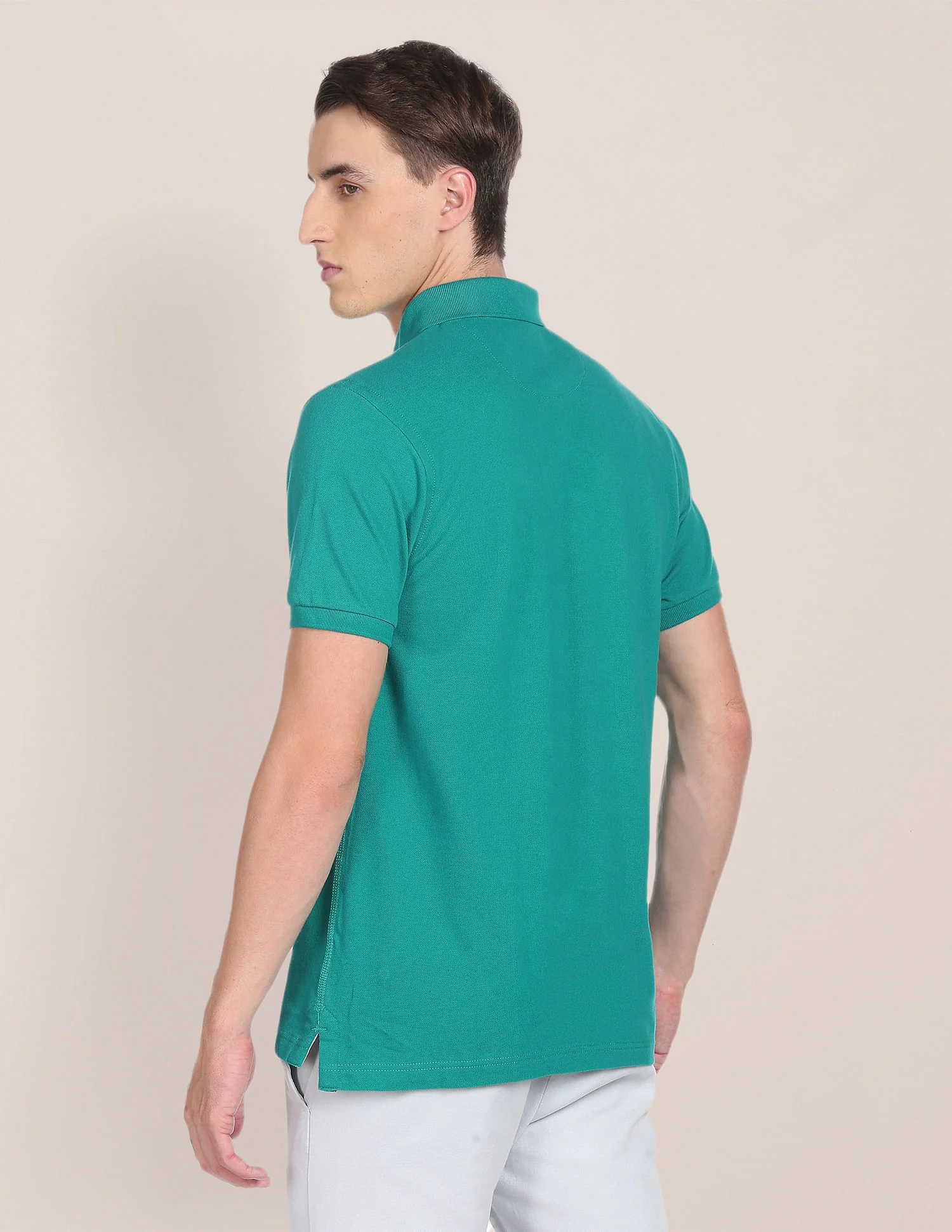 Pique Knit Compact Cotton Polo Shirt - Image 5