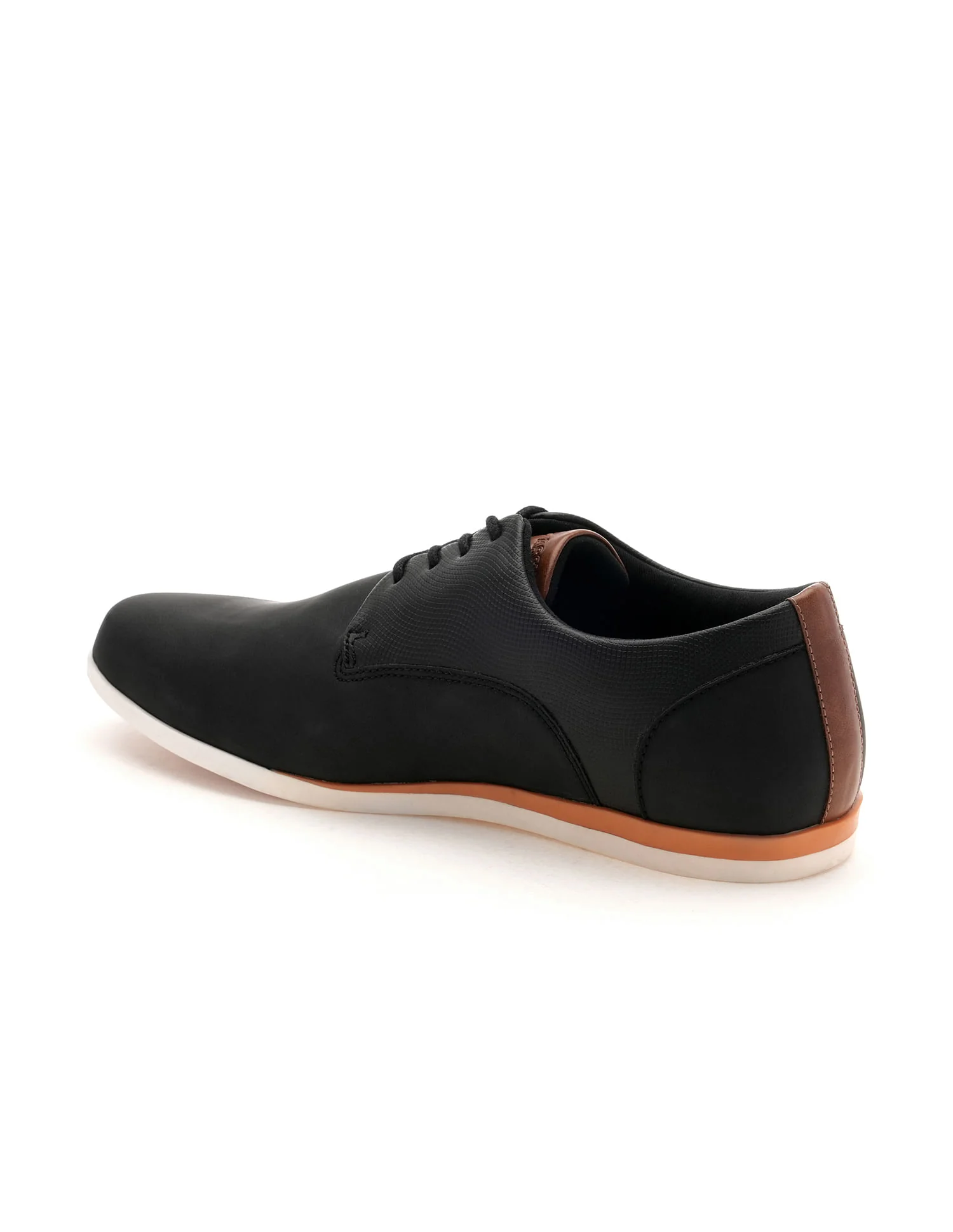 Men Clest Black Work Casuals Lace Up Shoes - Image 3