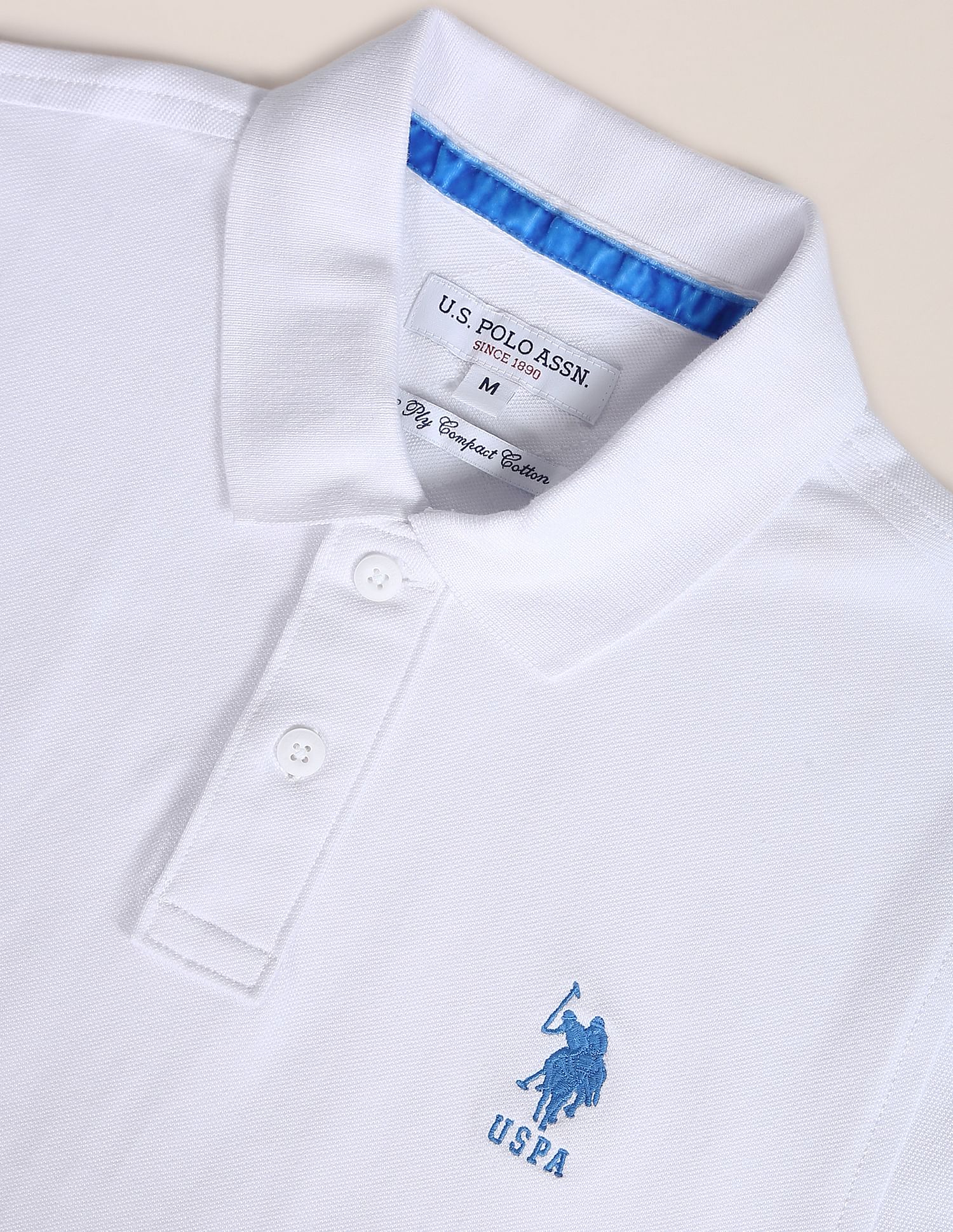 Ribbed Collar Solid Polo Shirt - Image 2