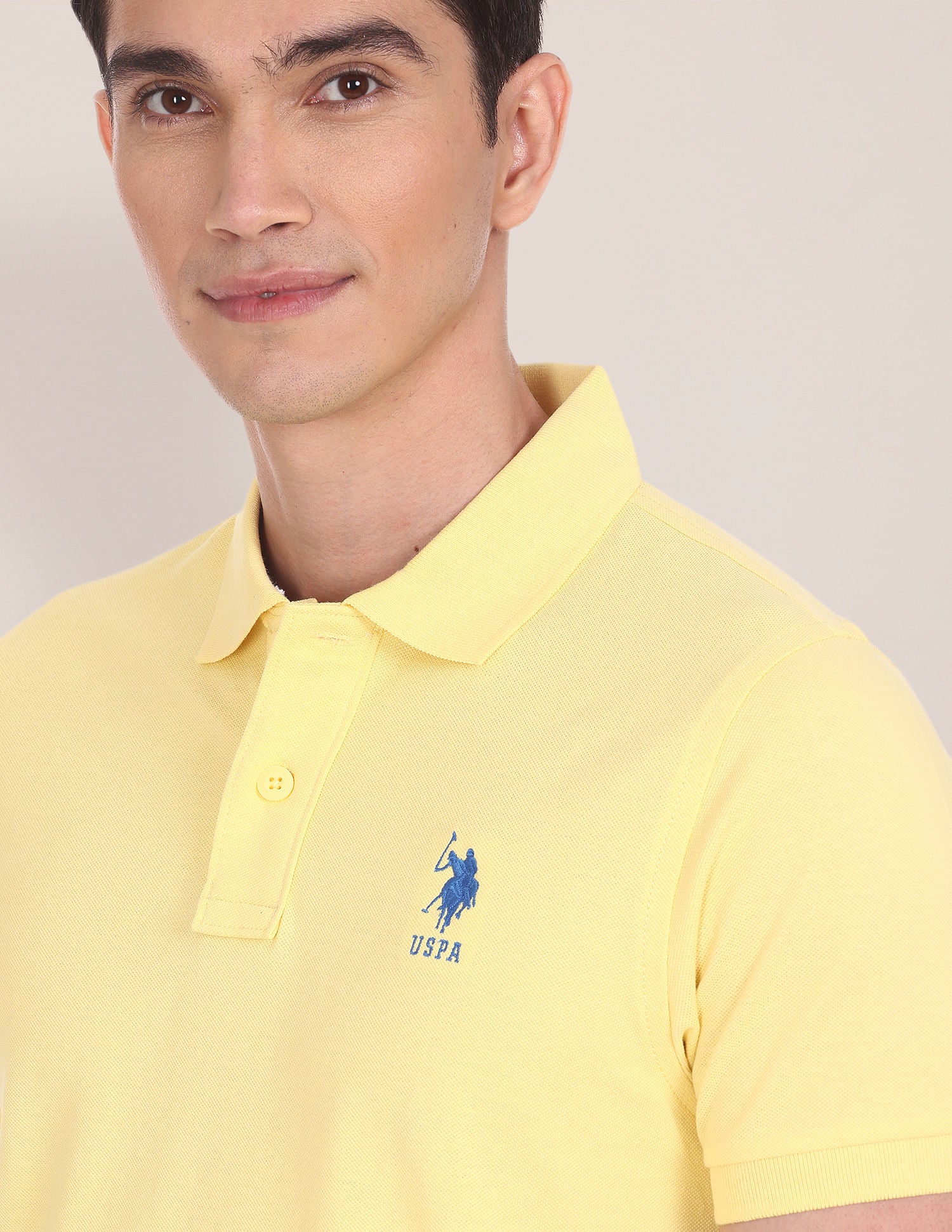 Ribbed Collar Solid Polo Shirt - Image 6