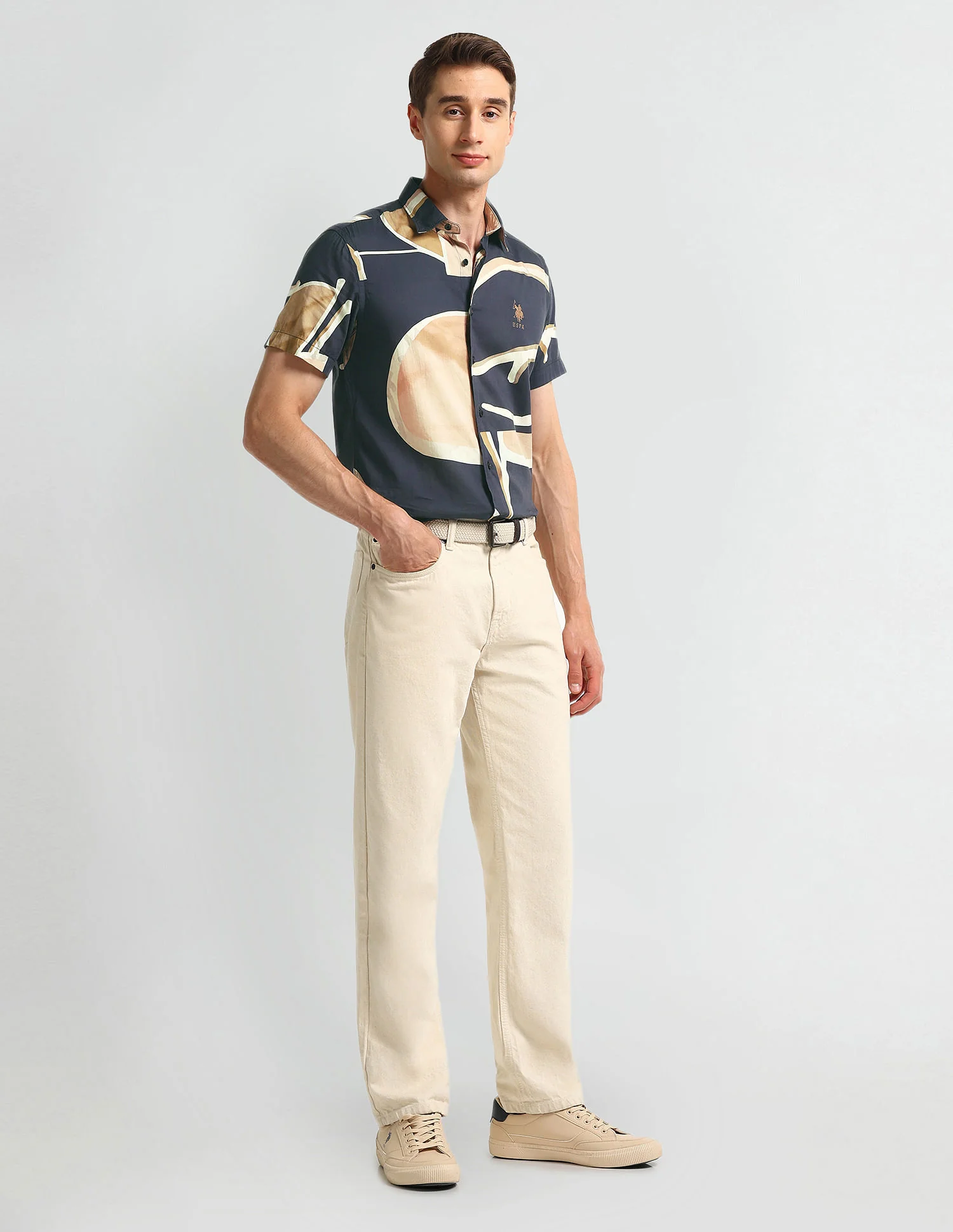 Abstract Print Slim Fit Shirt - Image 3