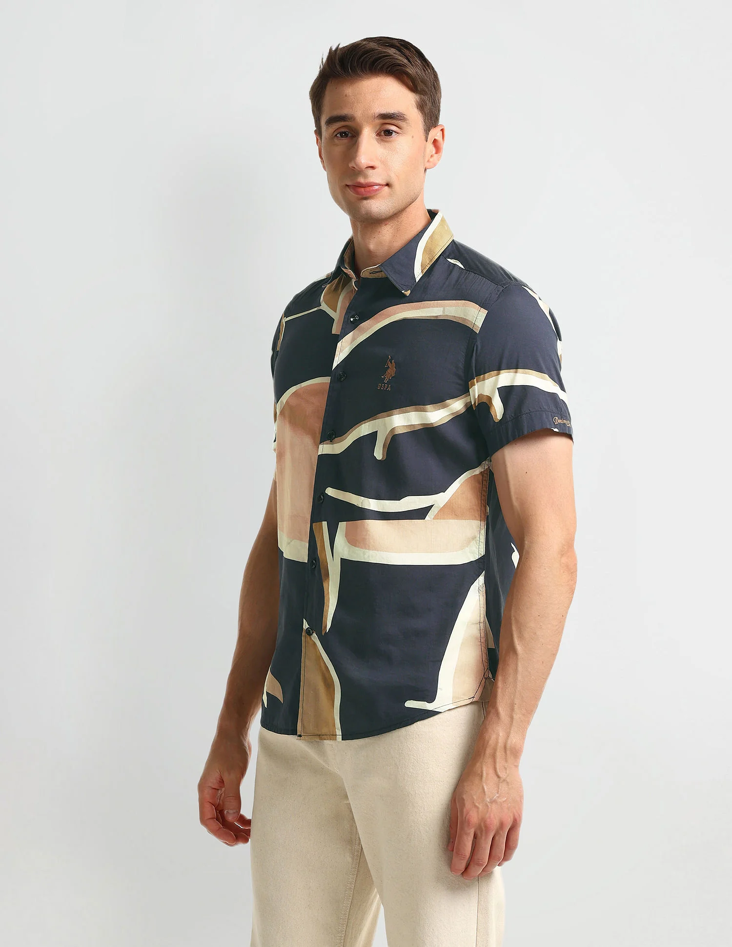 Abstract Print Slim Fit Shirt - Image 4
