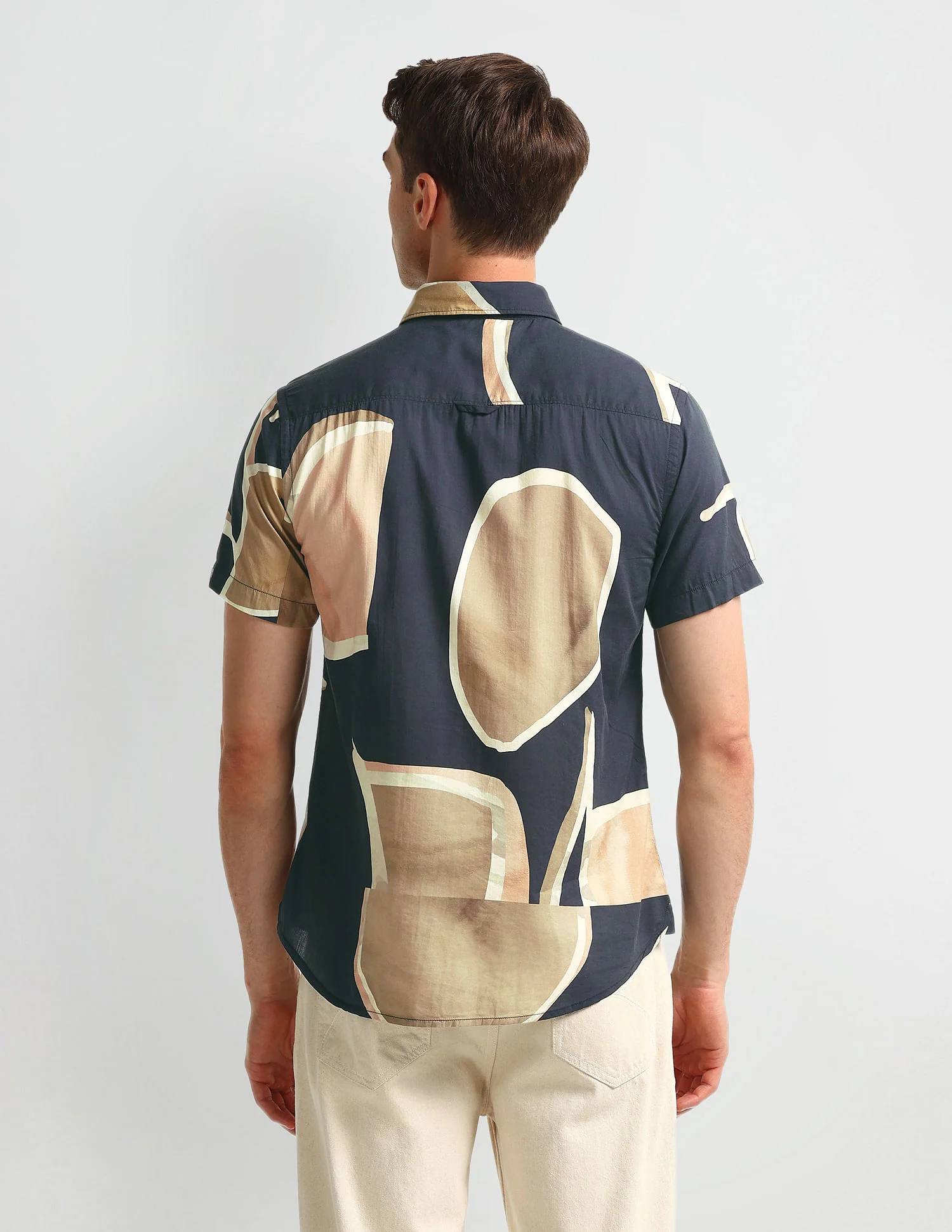 Abstract Print Slim Fit Shirt - Image 5