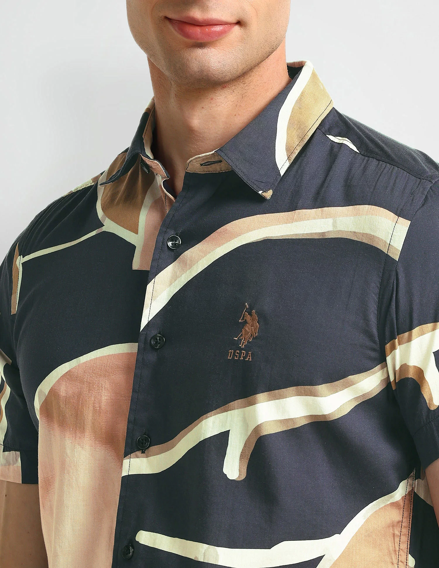 Abstract Print Slim Fit Shirt - Image 7