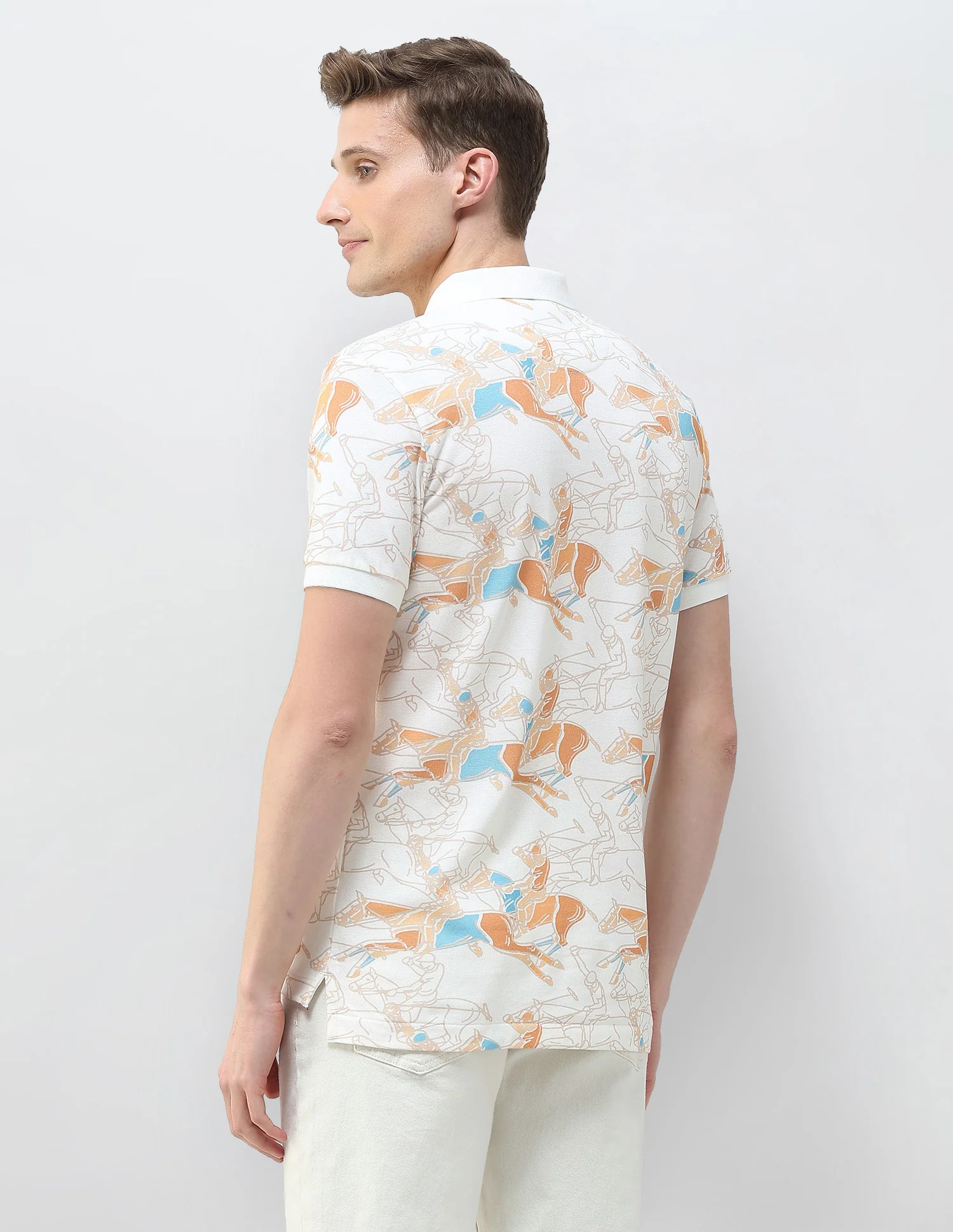 Abstract Printed Motel On The Coast Polo Shirt - Image 5