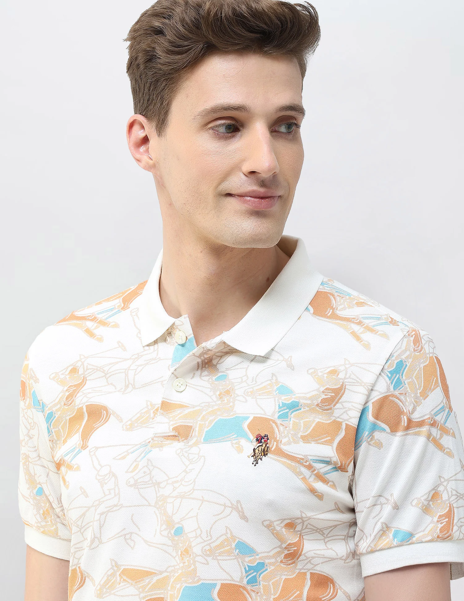 Abstract Printed Motel On The Coast Polo Shirt - Image 7