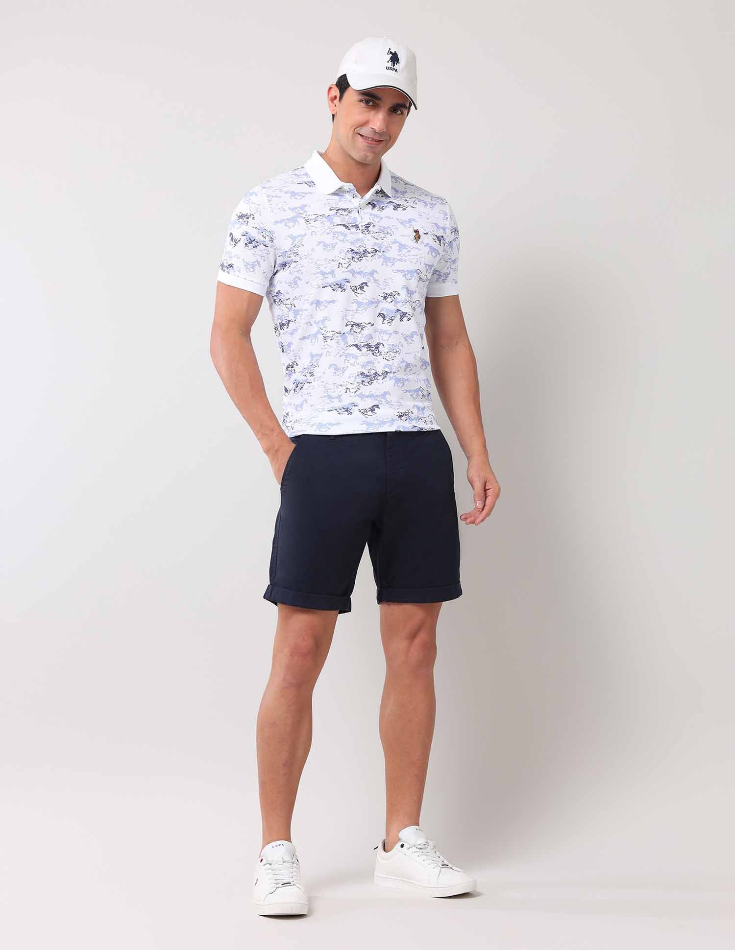 Abstract Printed Pure Cotton Polo Shirt - Image 3