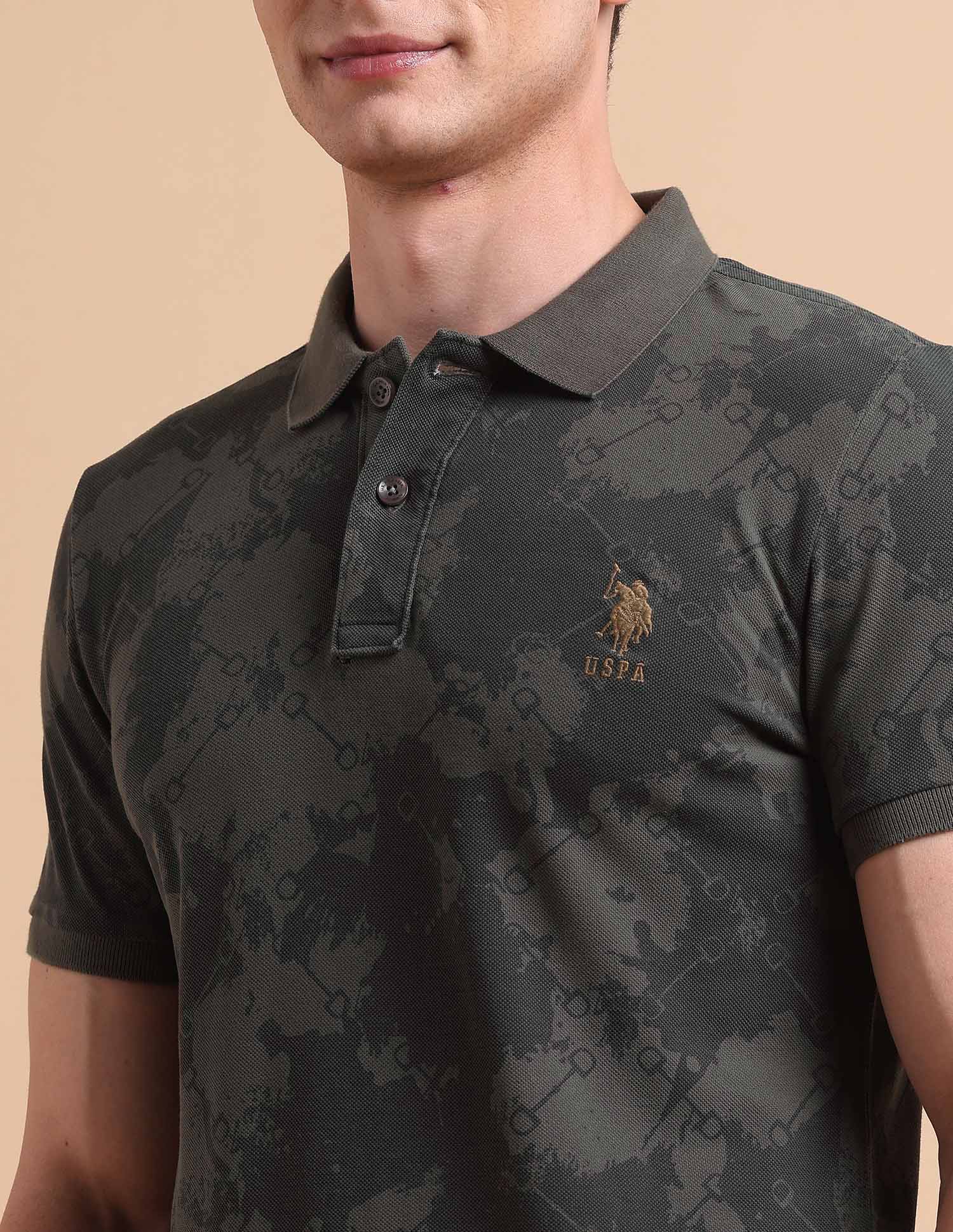 Abstract Printed Pure Cotton Polo Shirt - Image 7