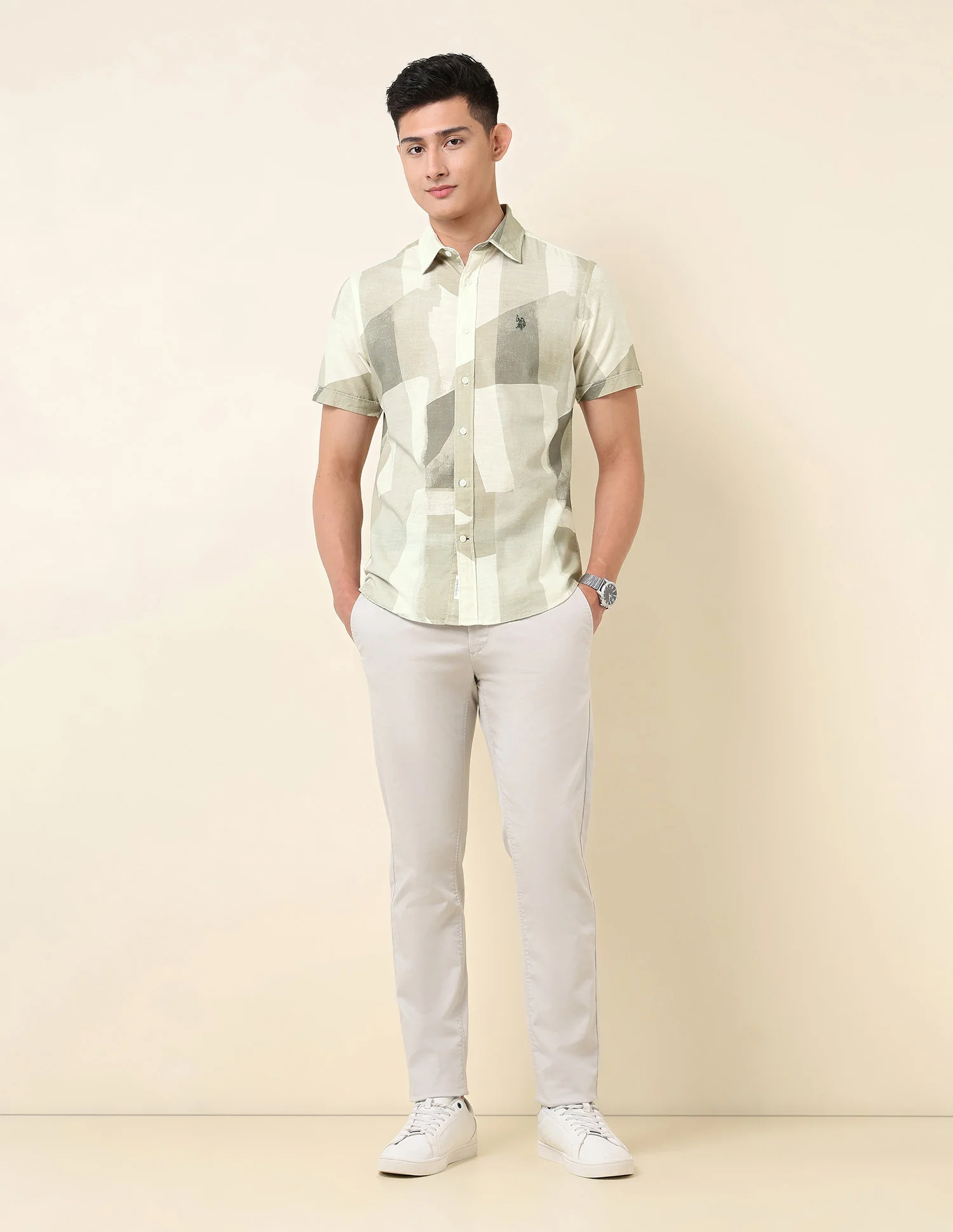 Abstract Printed Pure Cotton Shirt - Image 3