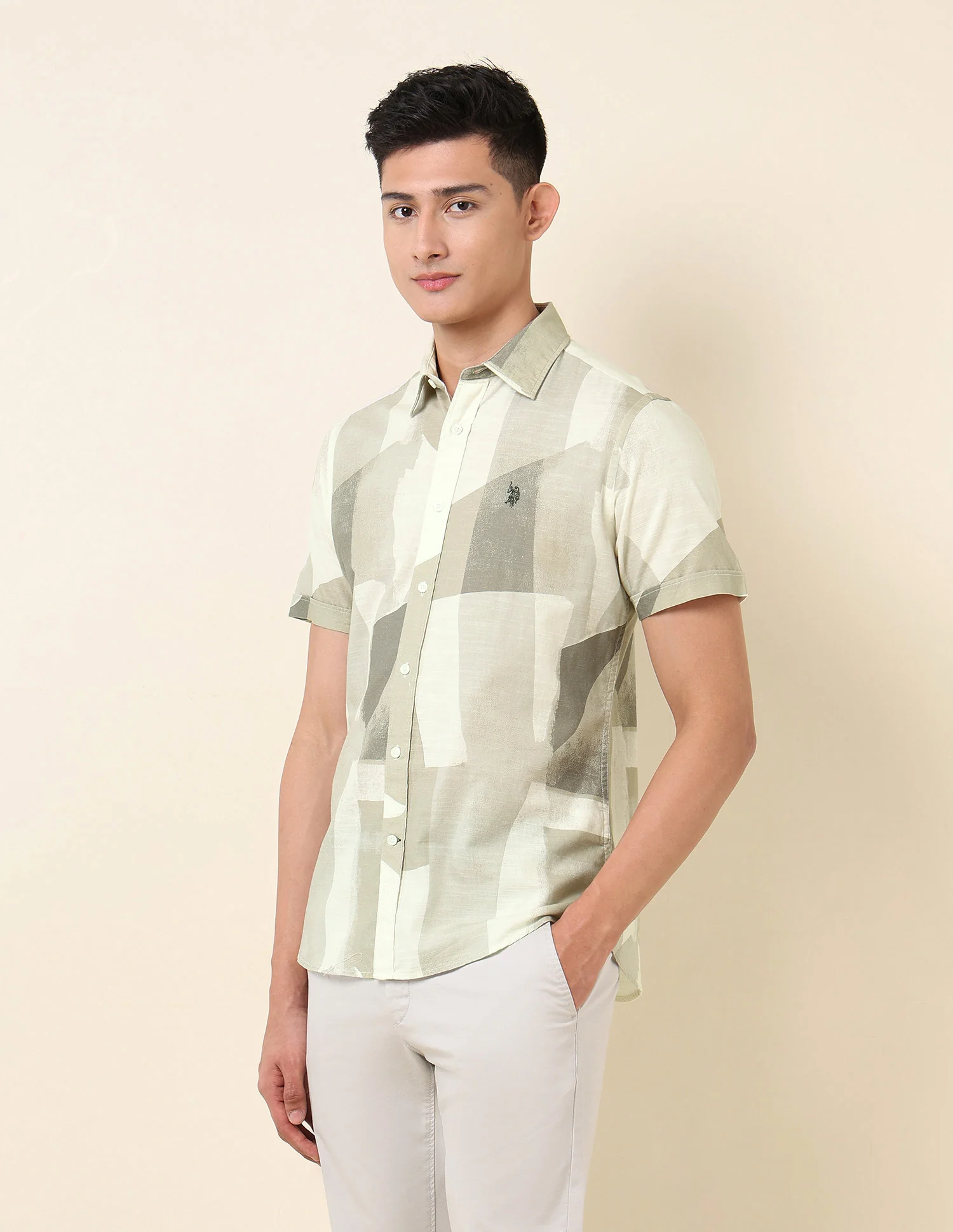 Abstract Printed Pure Cotton Shirt - Image 4