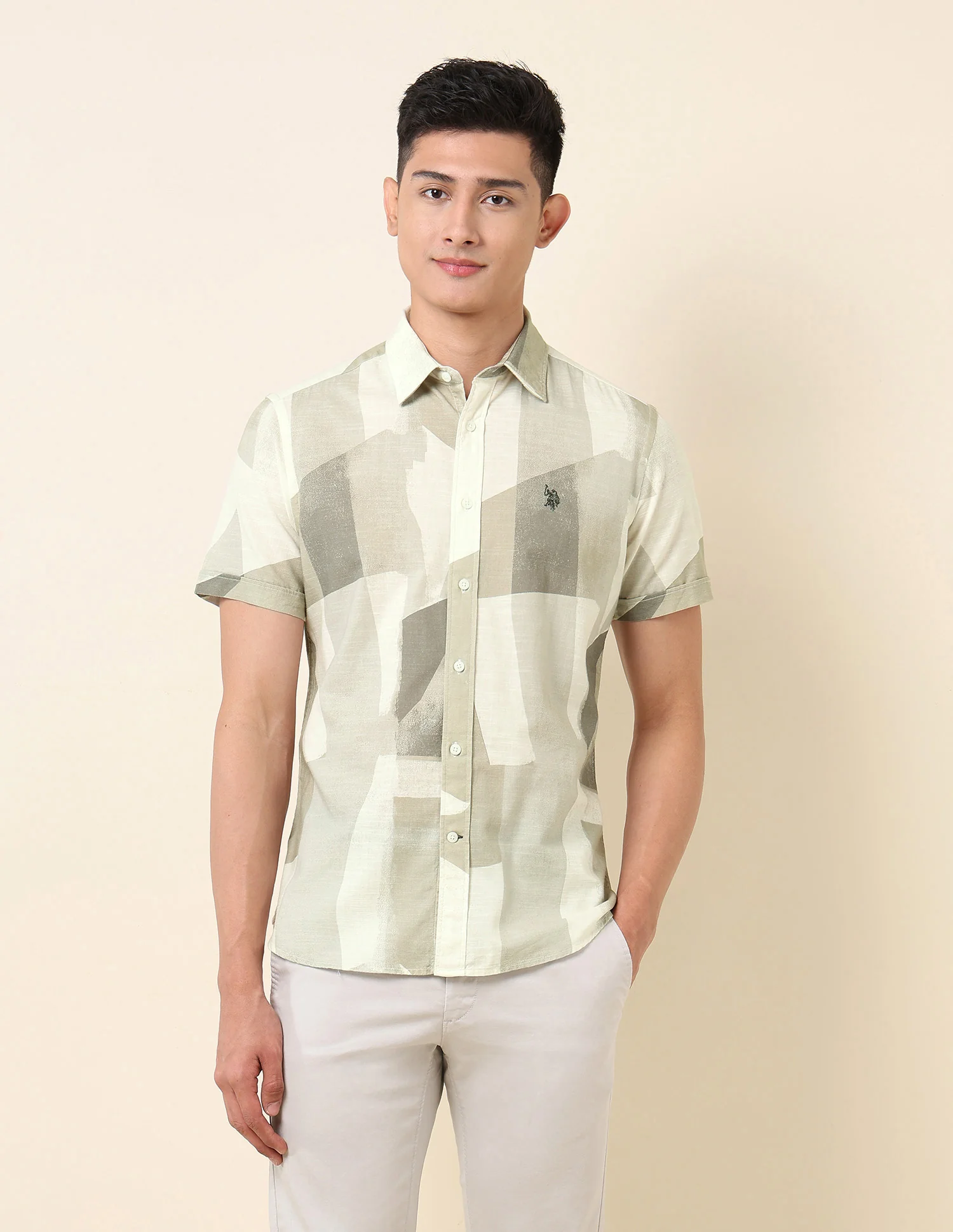 Abstract Printed Pure Cotton Shirt - Image 6