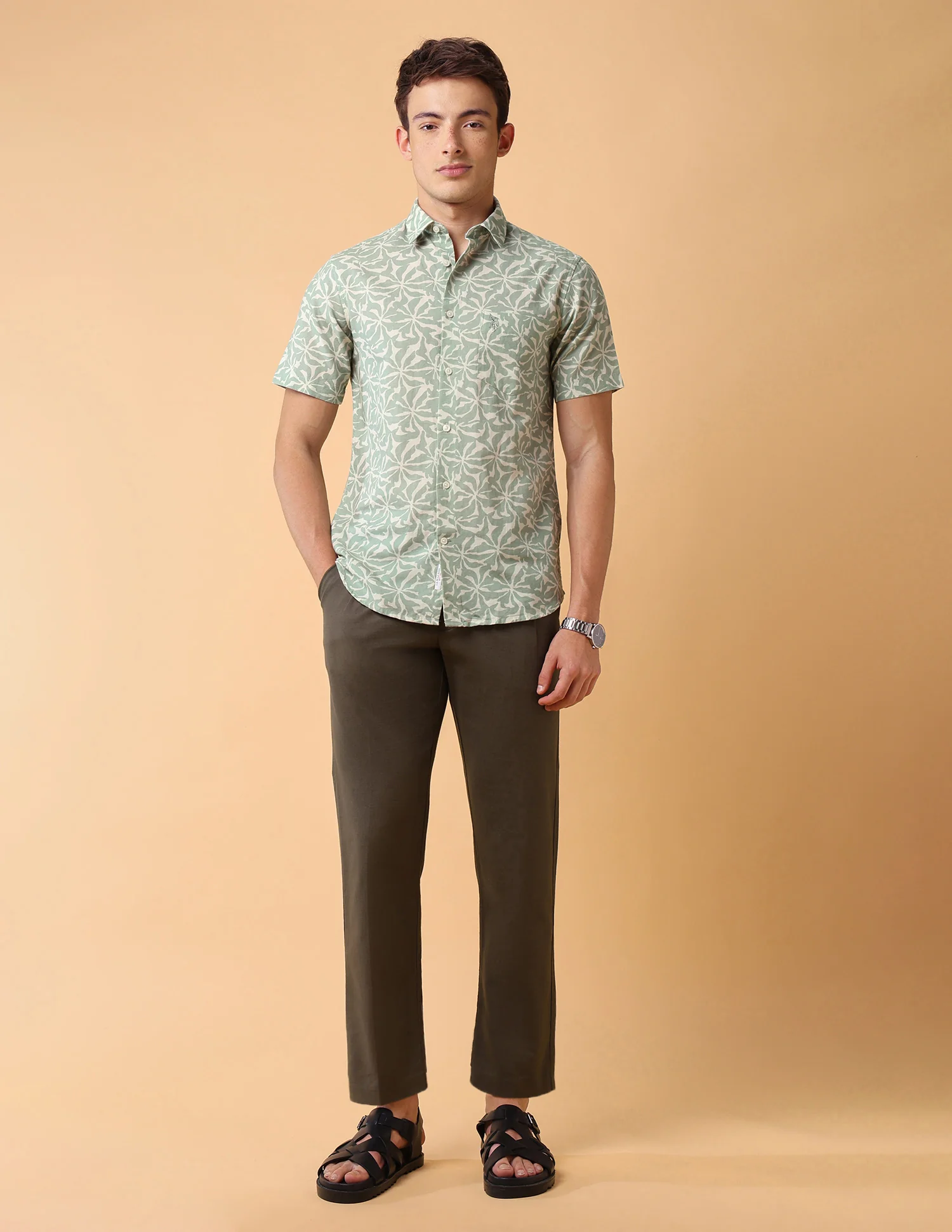 Abstract Printed Regular Fit Shirt - Image 3