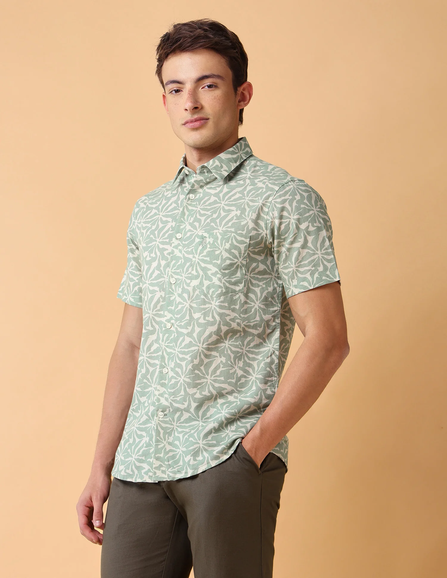 Abstract Printed Regular Fit Shirt - Image 4