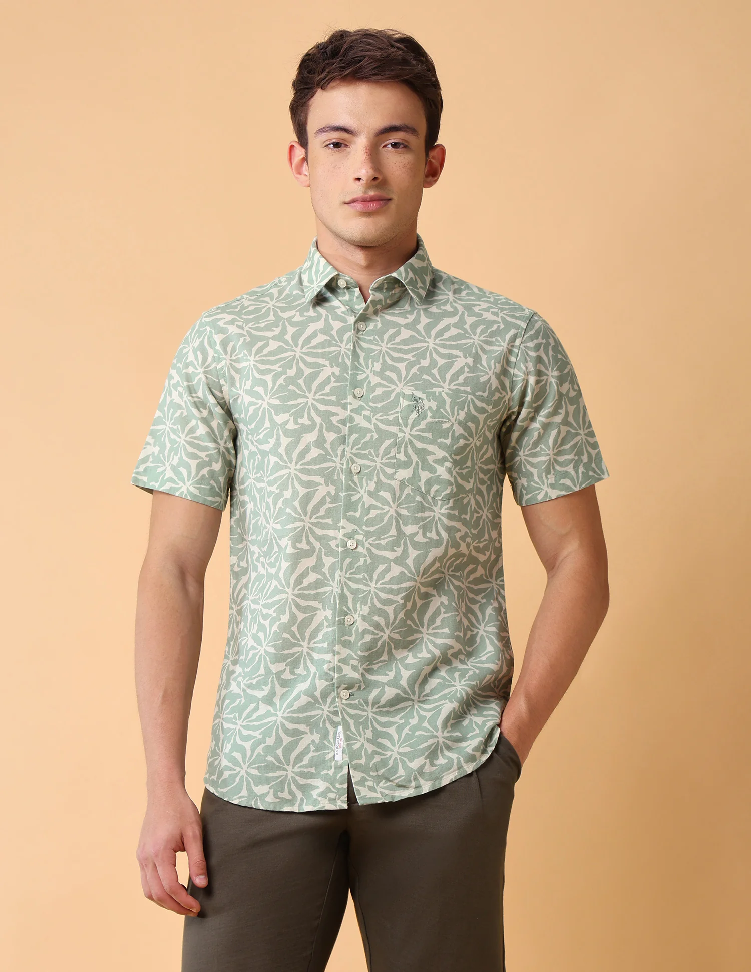 Abstract Printed Regular Fit Shirt - Image 6