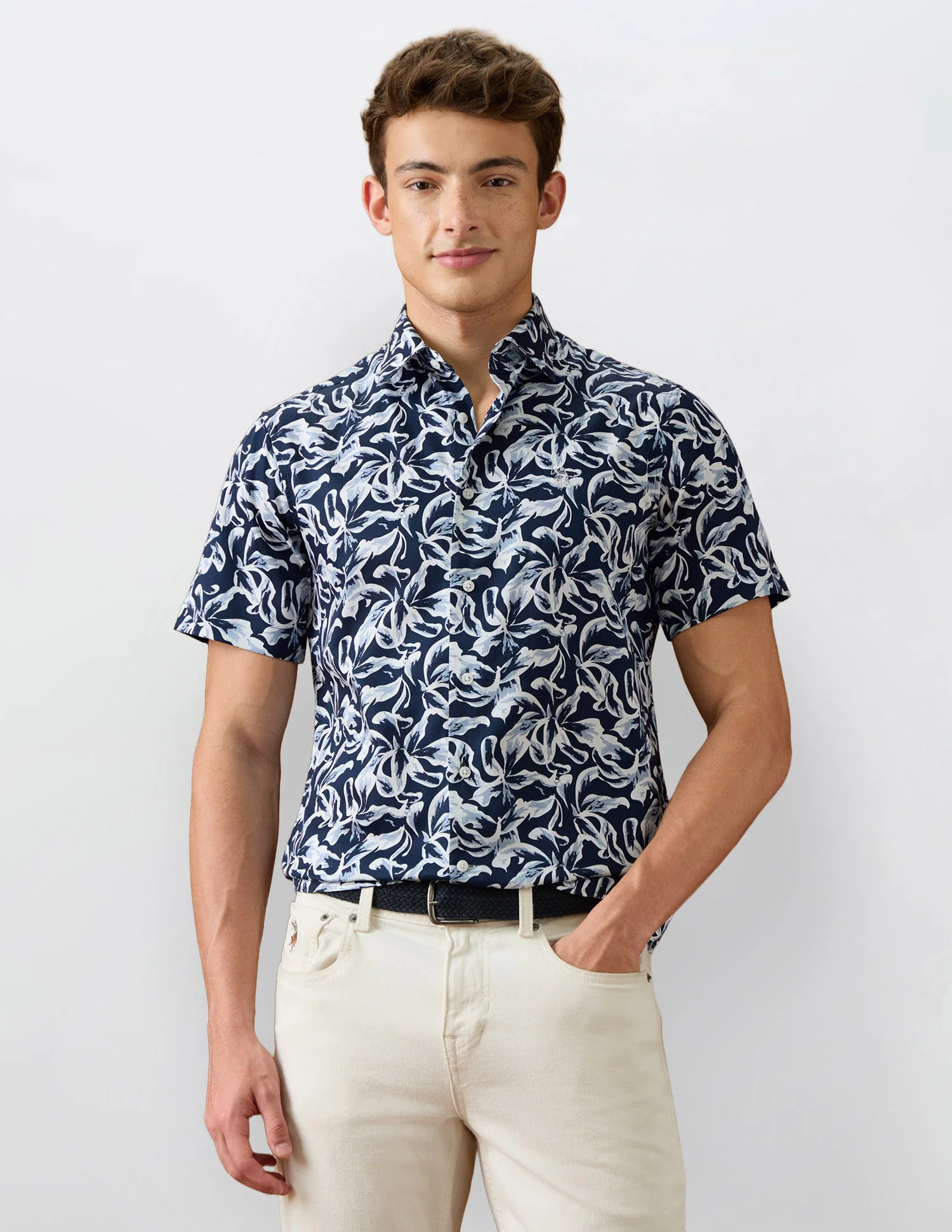 Abstract Printed Satin Shirt