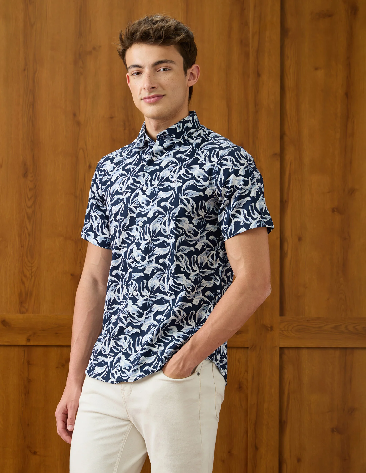 Abstract Printed Satin Shirt - Image 4